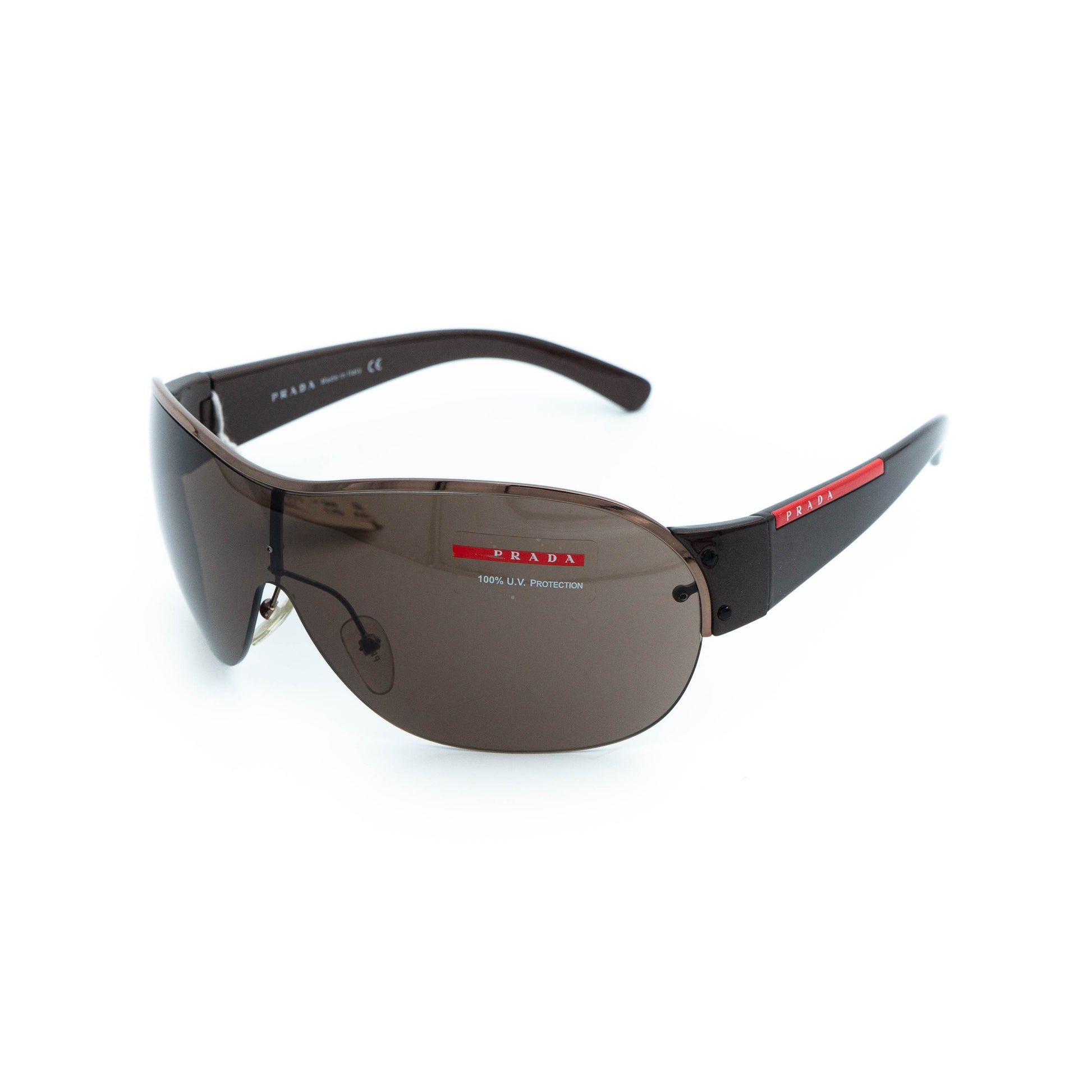 PRADA SPS 53G Brown Shield Mask Sunglasses Vintage