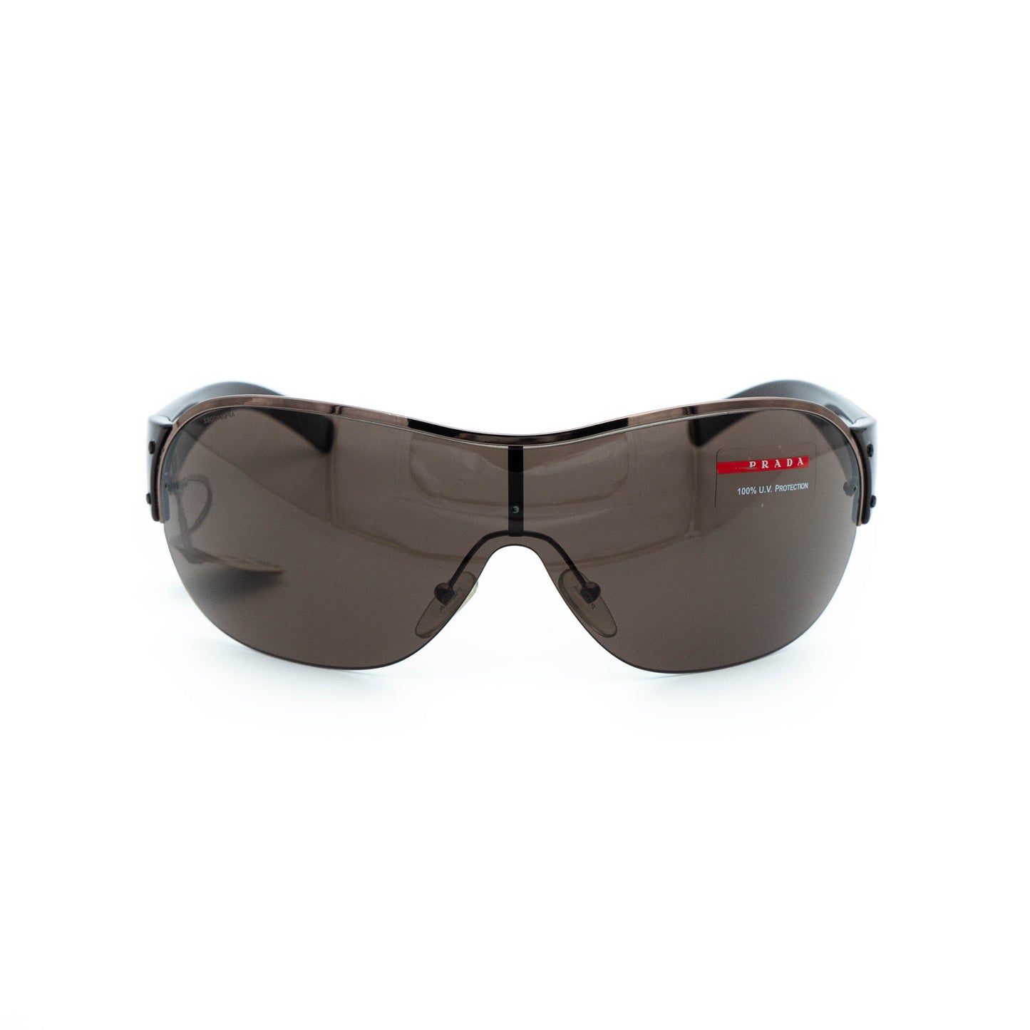 PRADA SPS 53G Brown Shield Mask Sunglasses Vintage