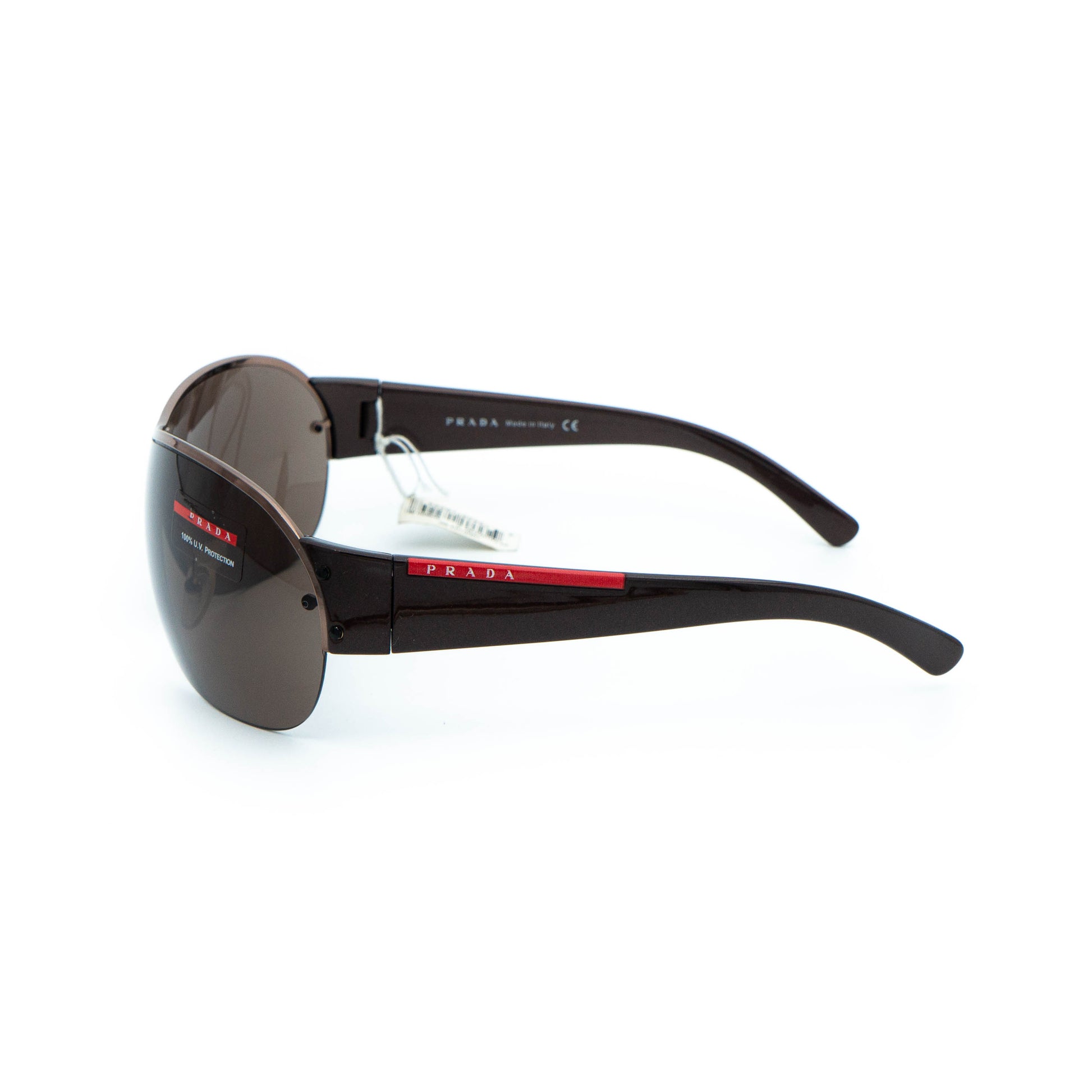 PRADA SPS 53G Brown Shield Mask Sunglasses Vintage