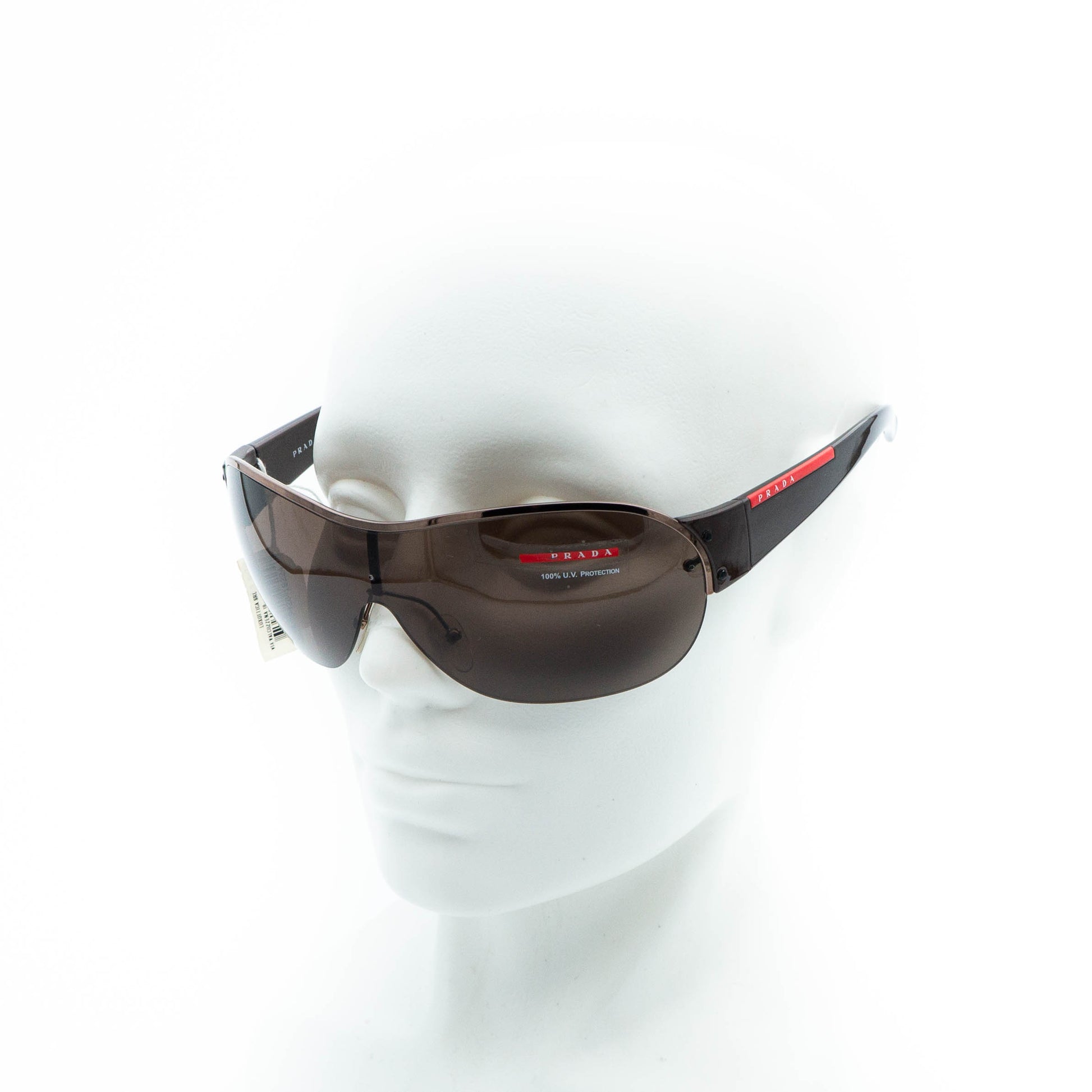 PRADA SPS 53G Brown Shield Mask Sunglasses Vintage