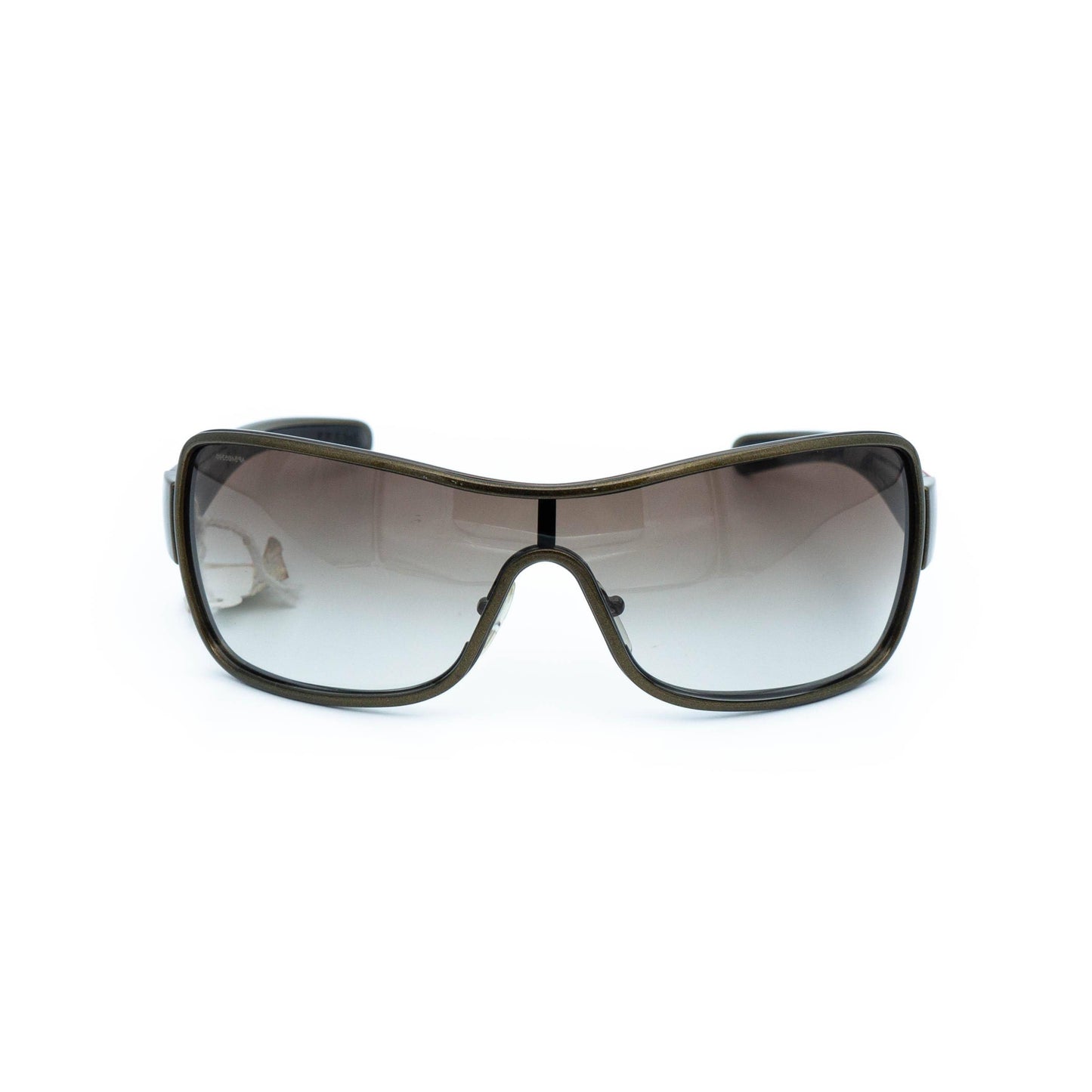 PRADA SPS 55G green khaki shield mask vintage sunglasses
