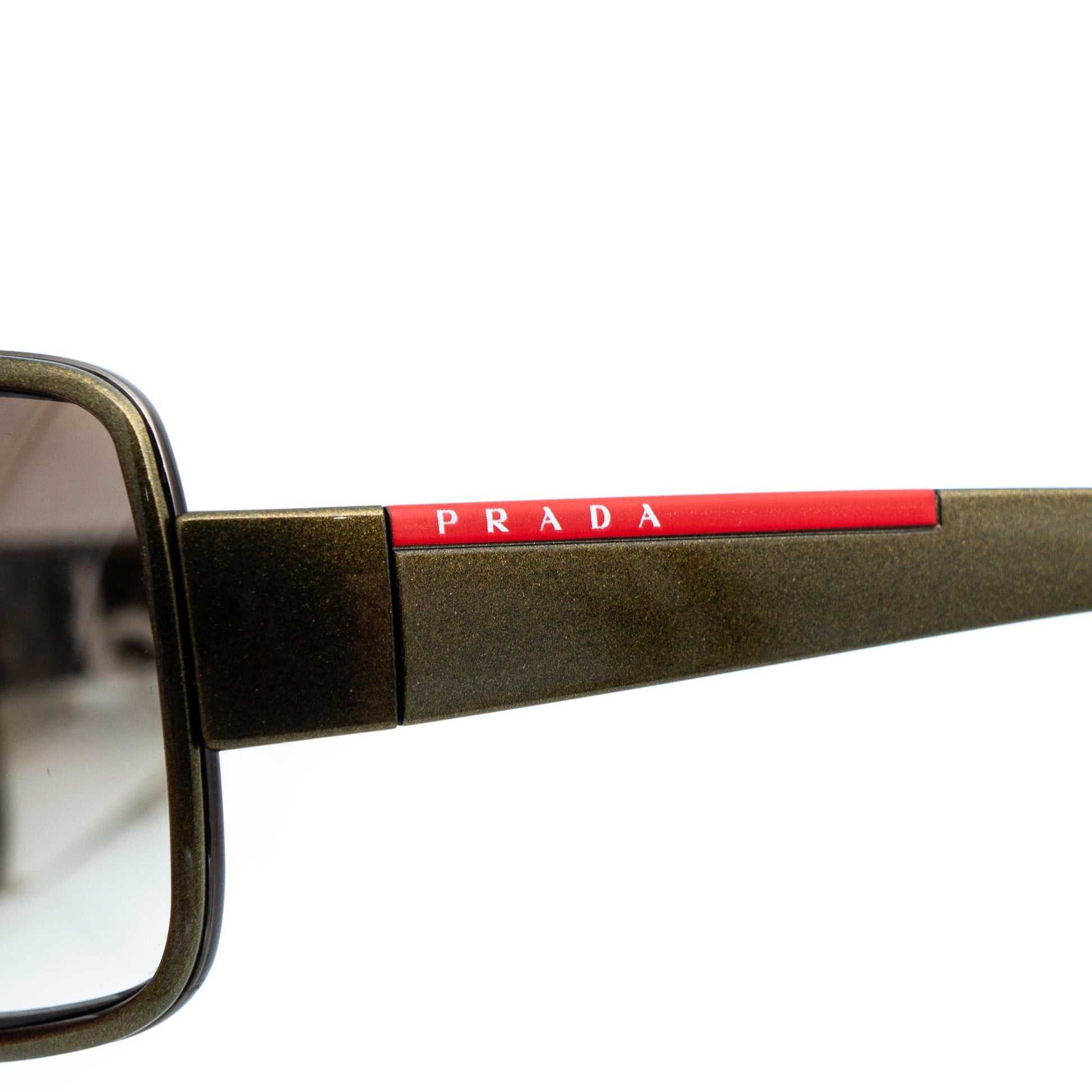 PRADA SPS 55G Green Khaki Shield Mask Sunglasses Vintage
