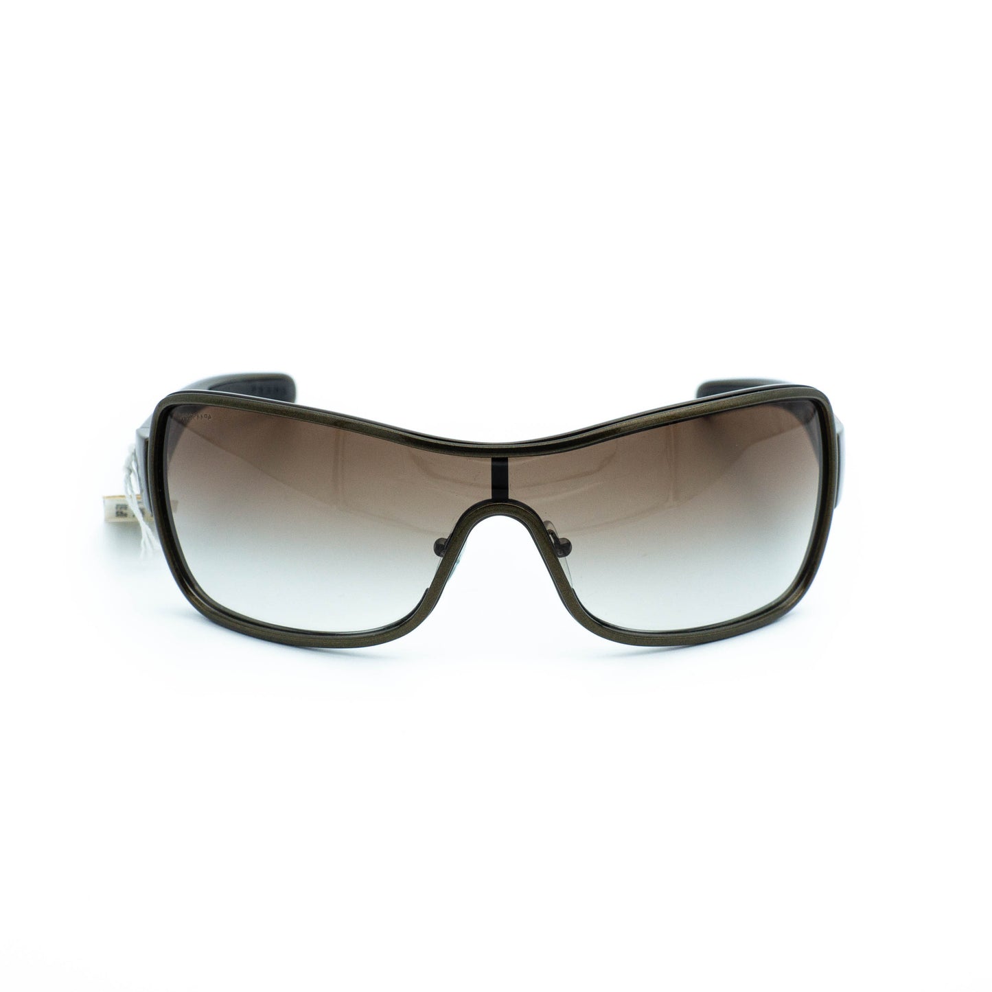 PRADA SPS 55G Green Khaki Shield Mask Sunglasses Vintage