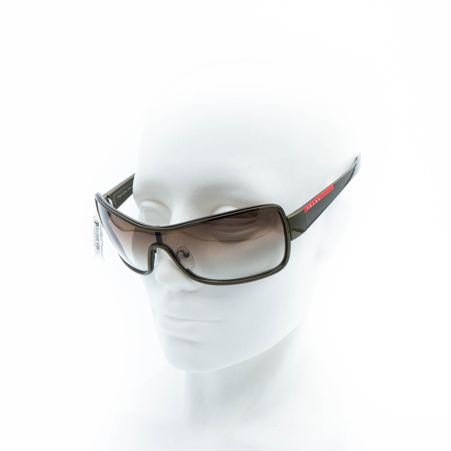 PRADA SPS 55G Green Khaki Shield Mask Sunglasses Vintage
