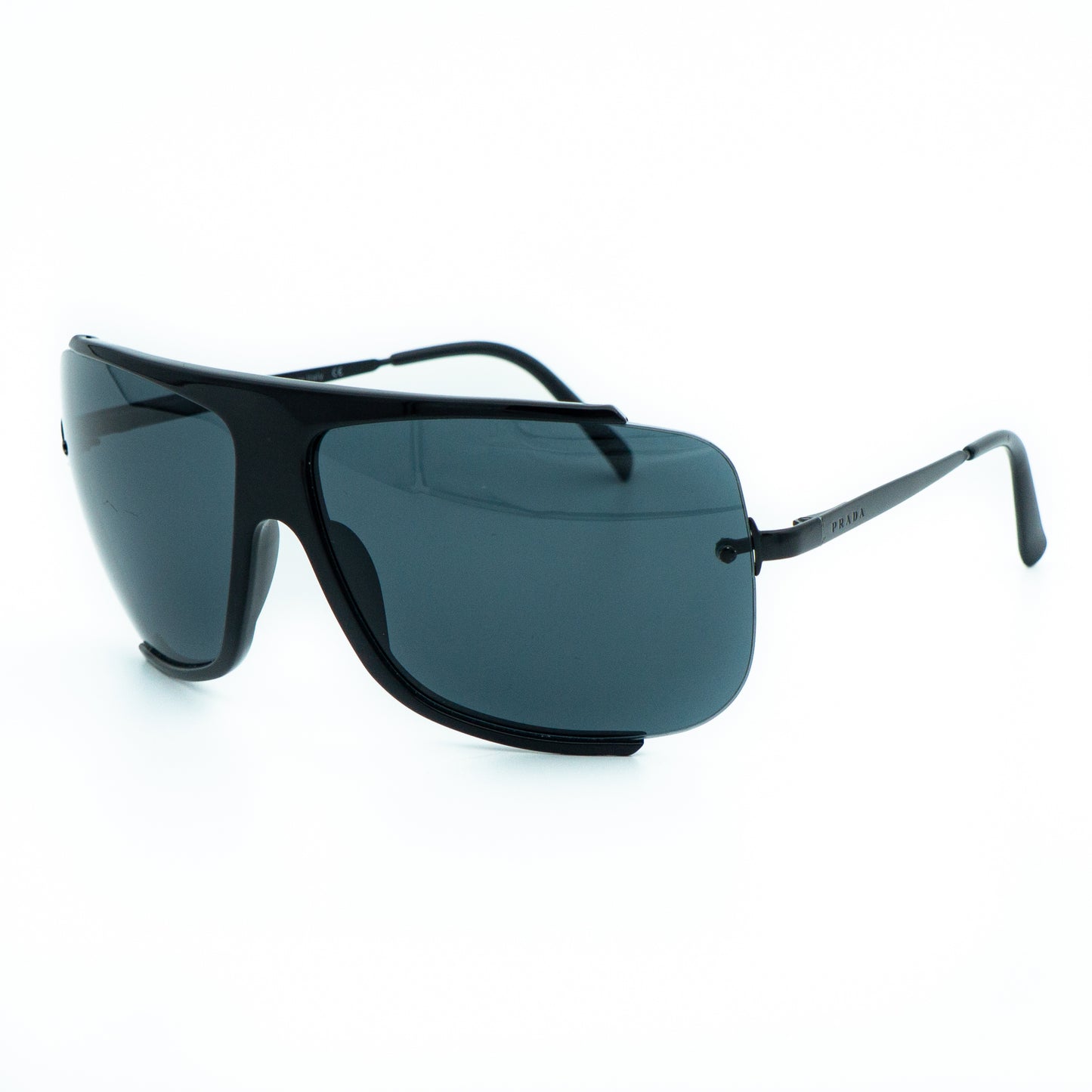 Prada SPR01G Black Shield Mask Sunglasses Vintage