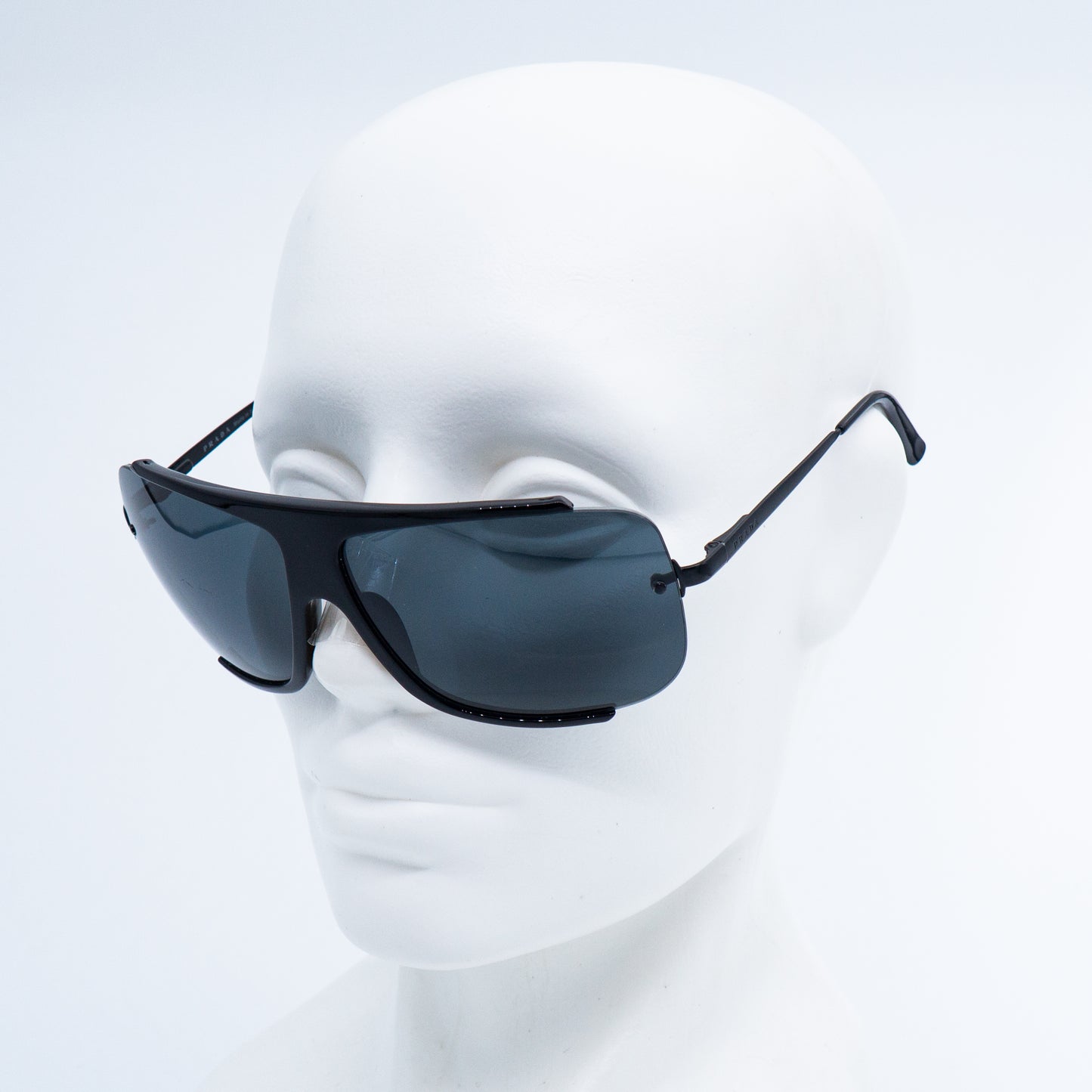 Prada SPR01G Black Shield Mask Sunglasses Vintage