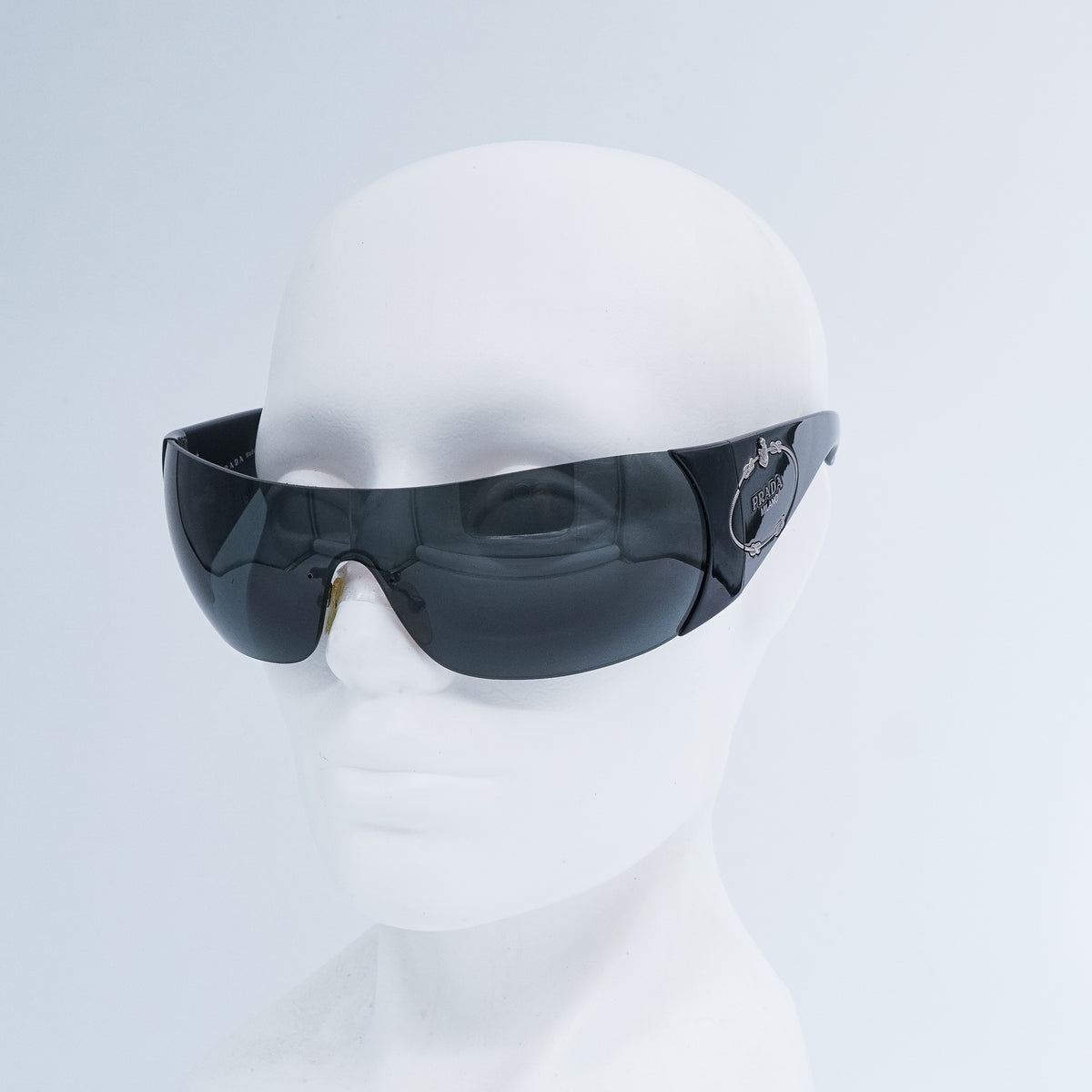Prada SPR 16H Black Wrap Mask Sunglasses Vintage