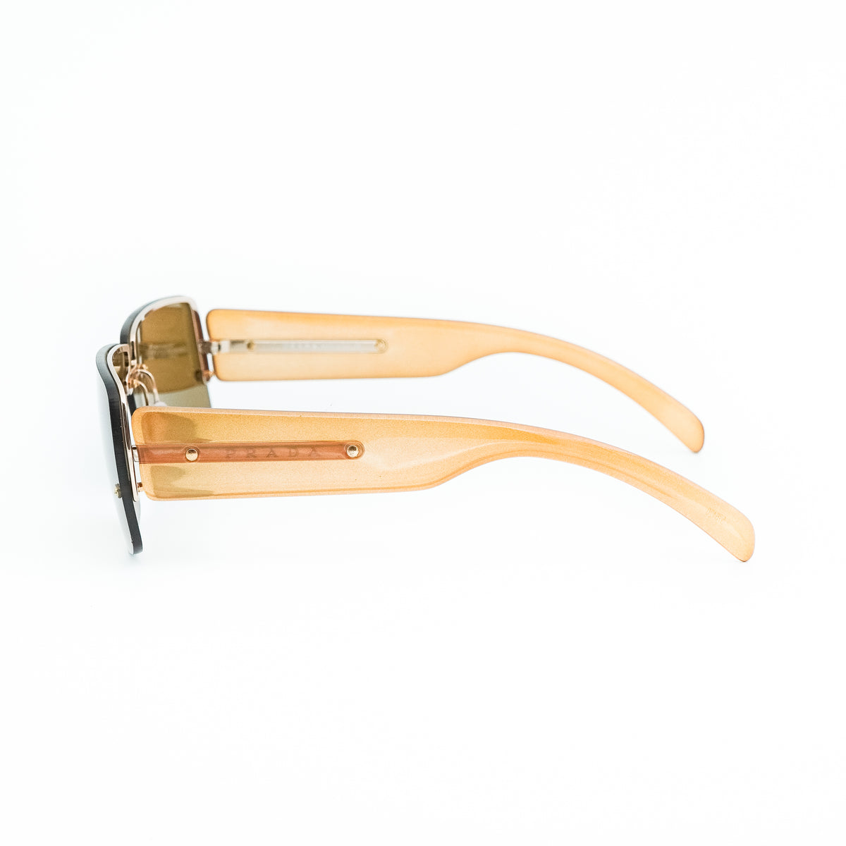 Prada SPR 58B Brown Rimless Sunglasses Vintage