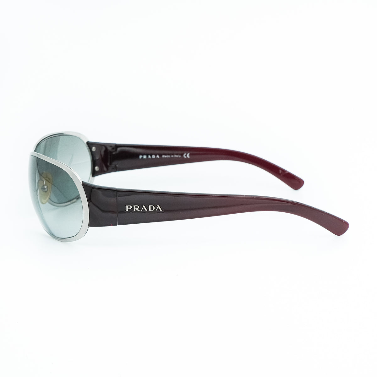 Prada SPR 70G Brown Silver Aviator Sunglasses Vintage