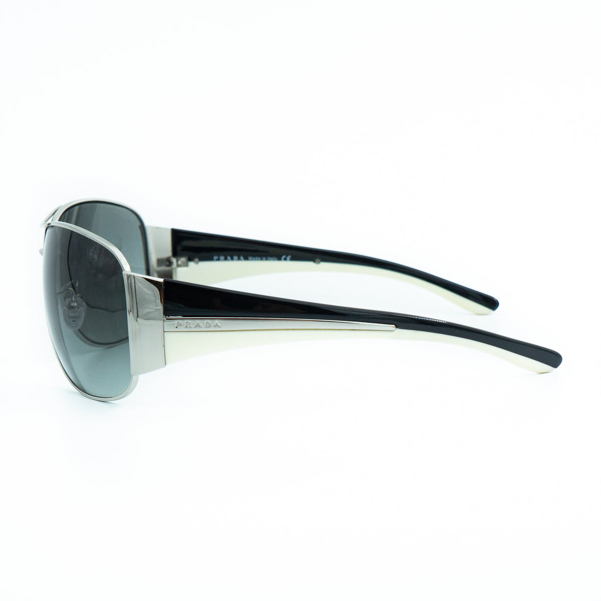 Prada SPR 75G Aviator Black White Sunglasses Vintage