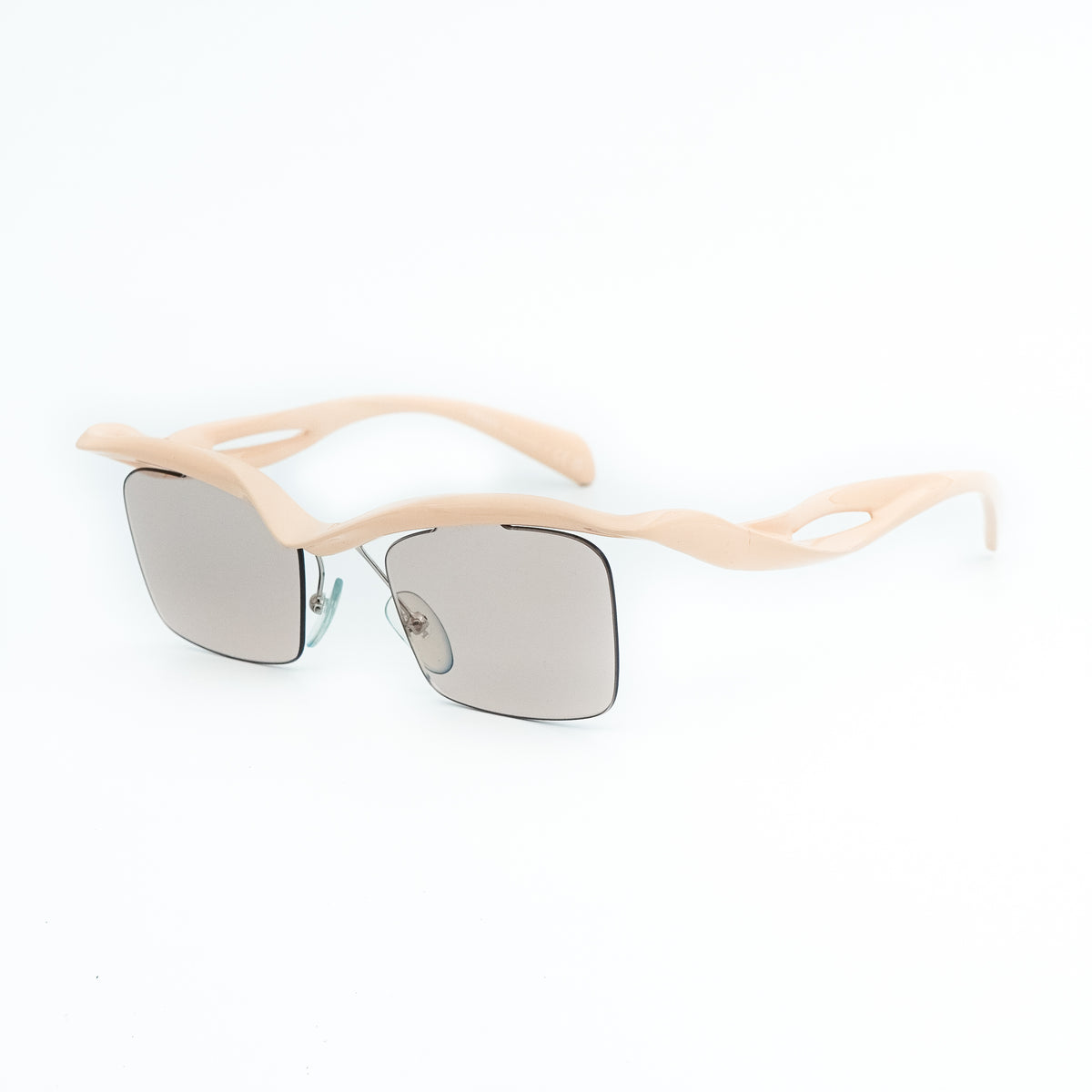 Prada SPR A15 Beige Rimless Women Sunglasses