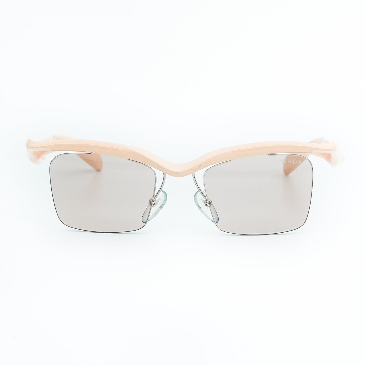 Prada SPR A15 Beige Rimless Women Sunglasses