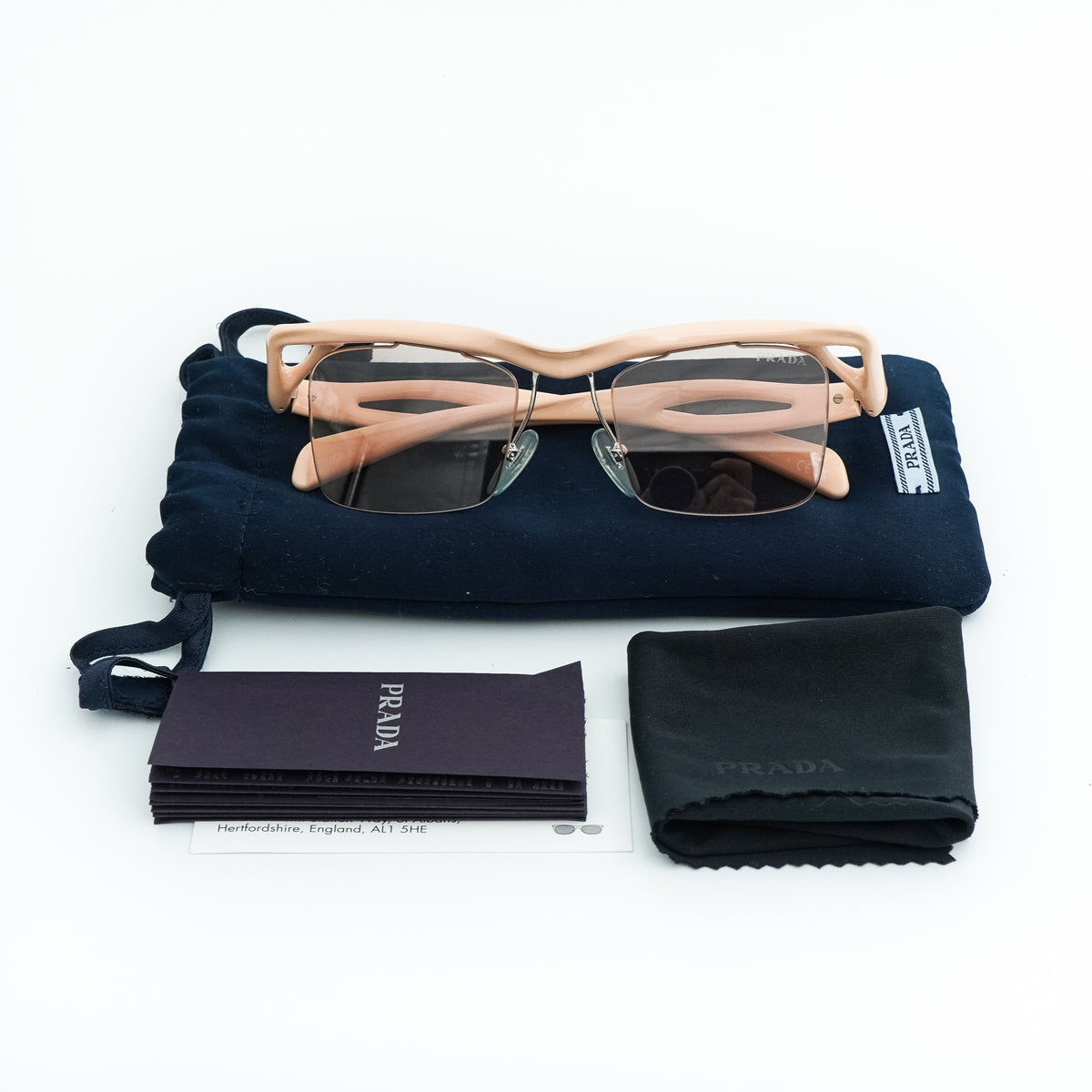 Prada SPR A15 Beige Rimless Women Sunglasses
