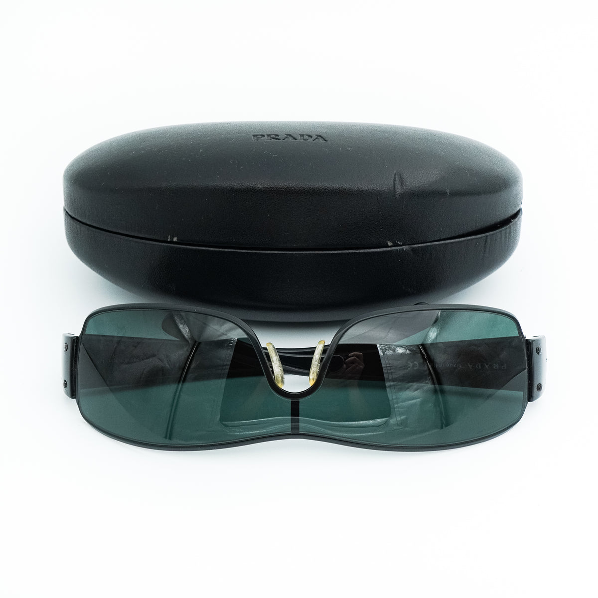 Prada SPS 52E Black Shield Mask Sunglasses Vintage