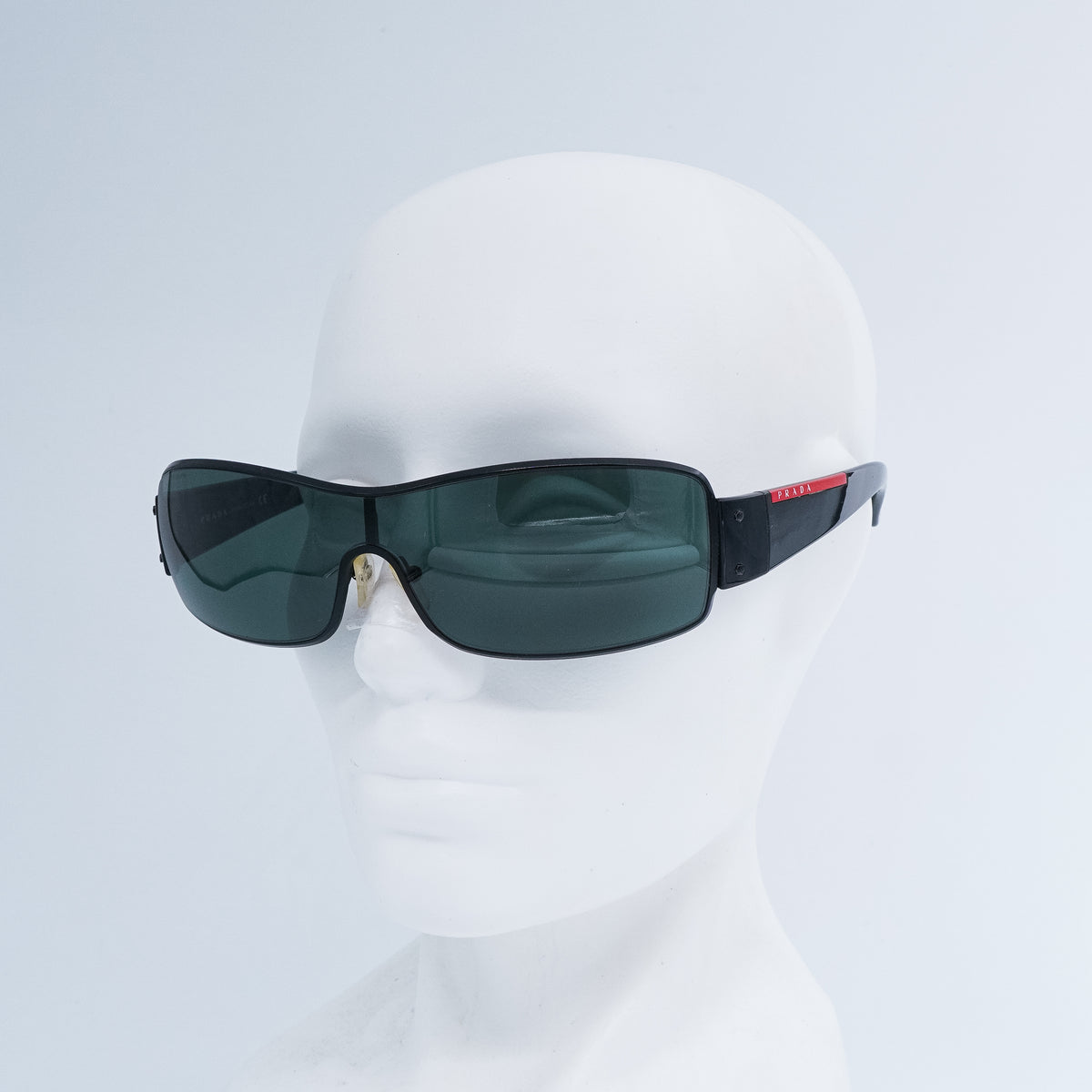 Prada SPS 52E Black Shield Mask Sunglasses Vintage