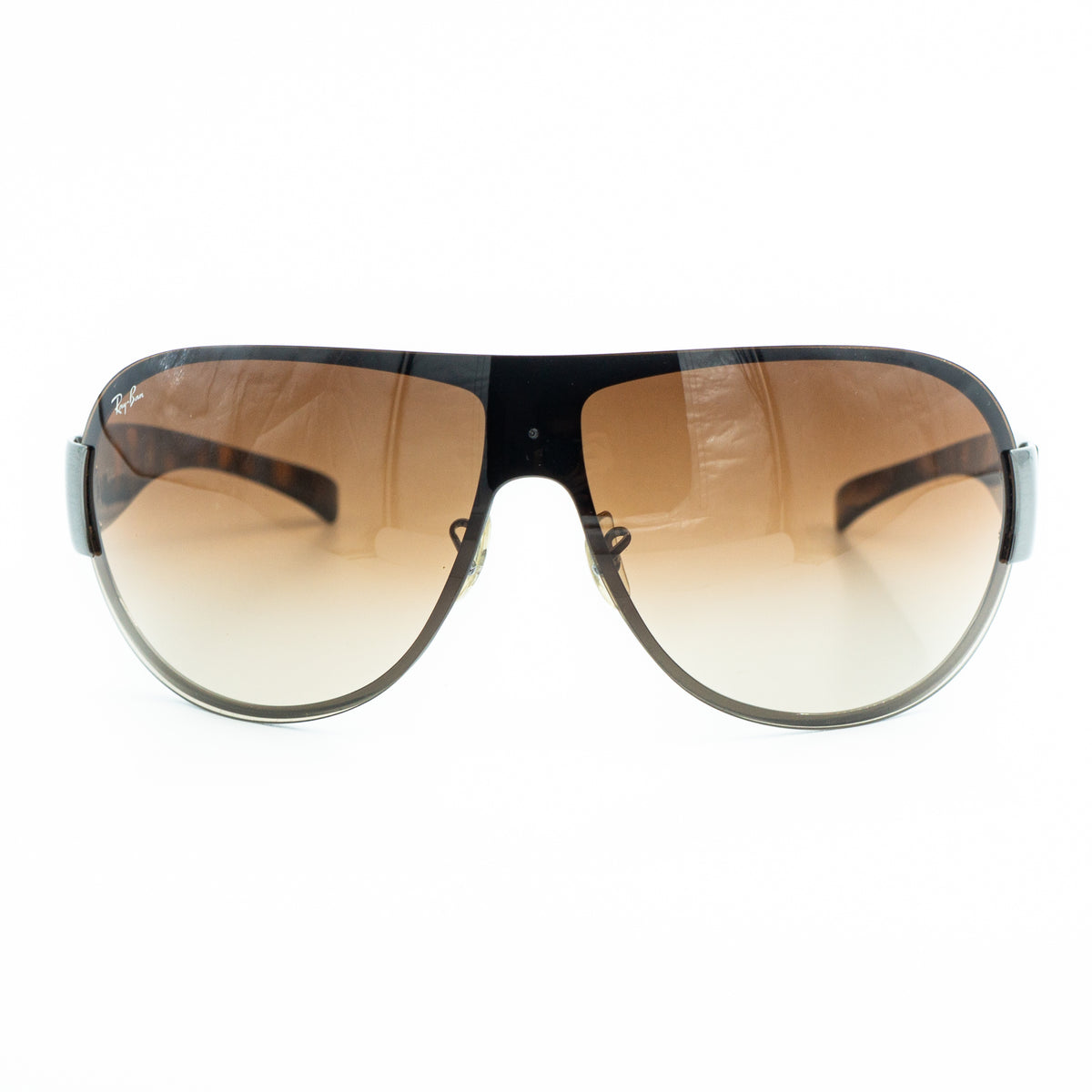 Ray-Ban RB3350 Brown Oversized Mask Sunglasses Vintage
