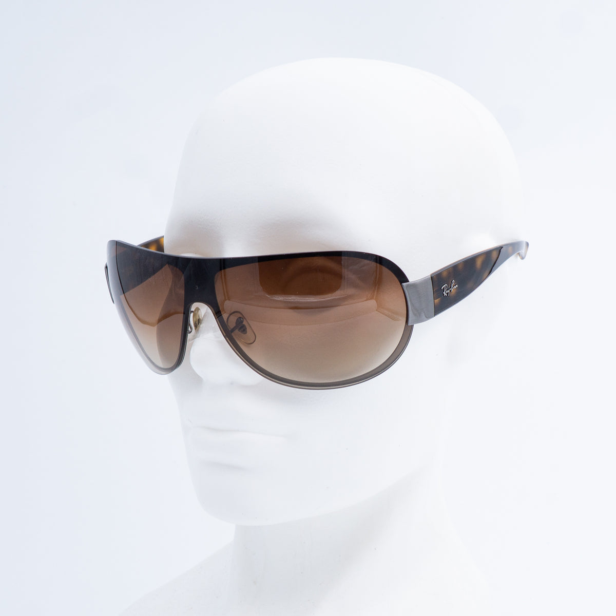 Ray-Ban RB3350 Brown Oversized Mask Sunglasses Vintage