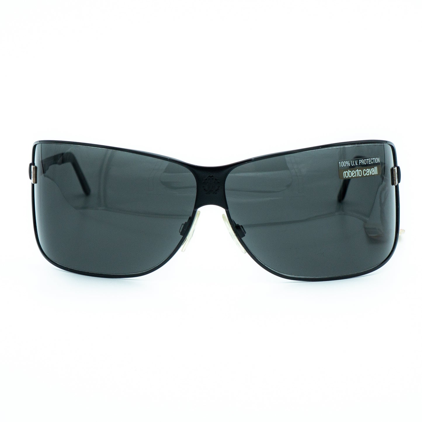 Roberto Cavalli Arpie 248S Black Shield Mask Sunglasses Vintage