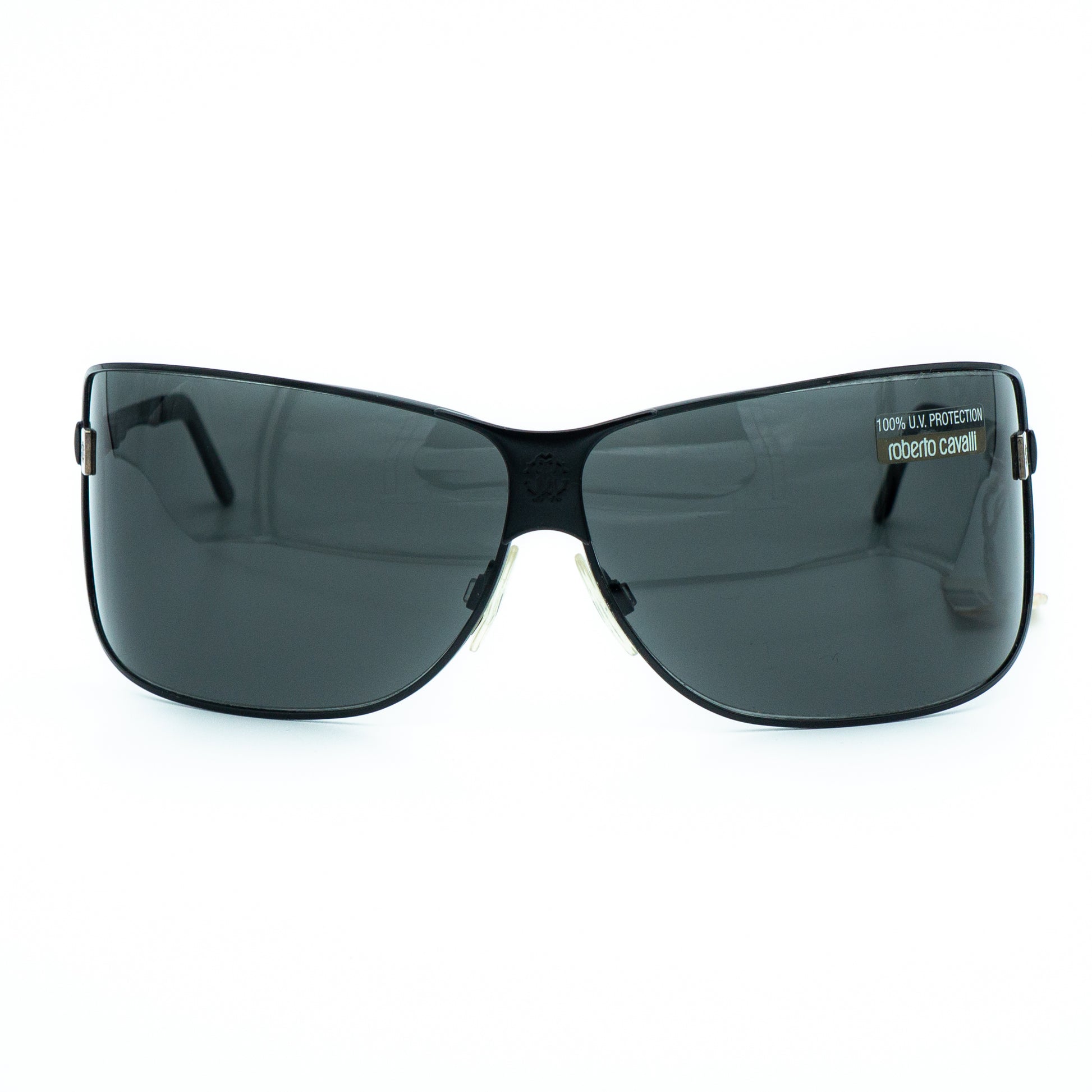 Roberto Cavalli Arpie 248S Black Shield Mask Sunglasses Vintage