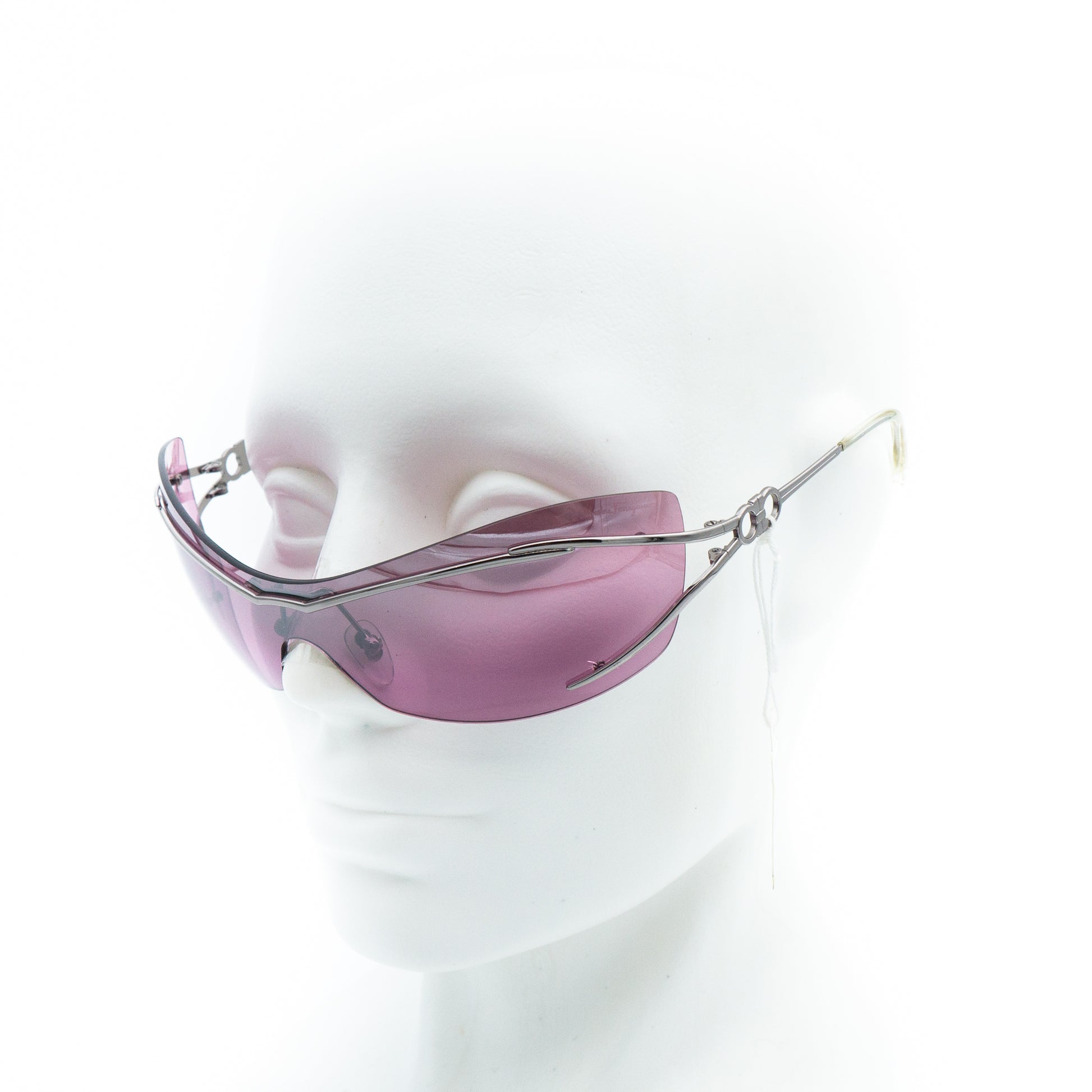 Salvatore Ferragamo 1061 Shield Purple Rimless Sunglasses Vintage