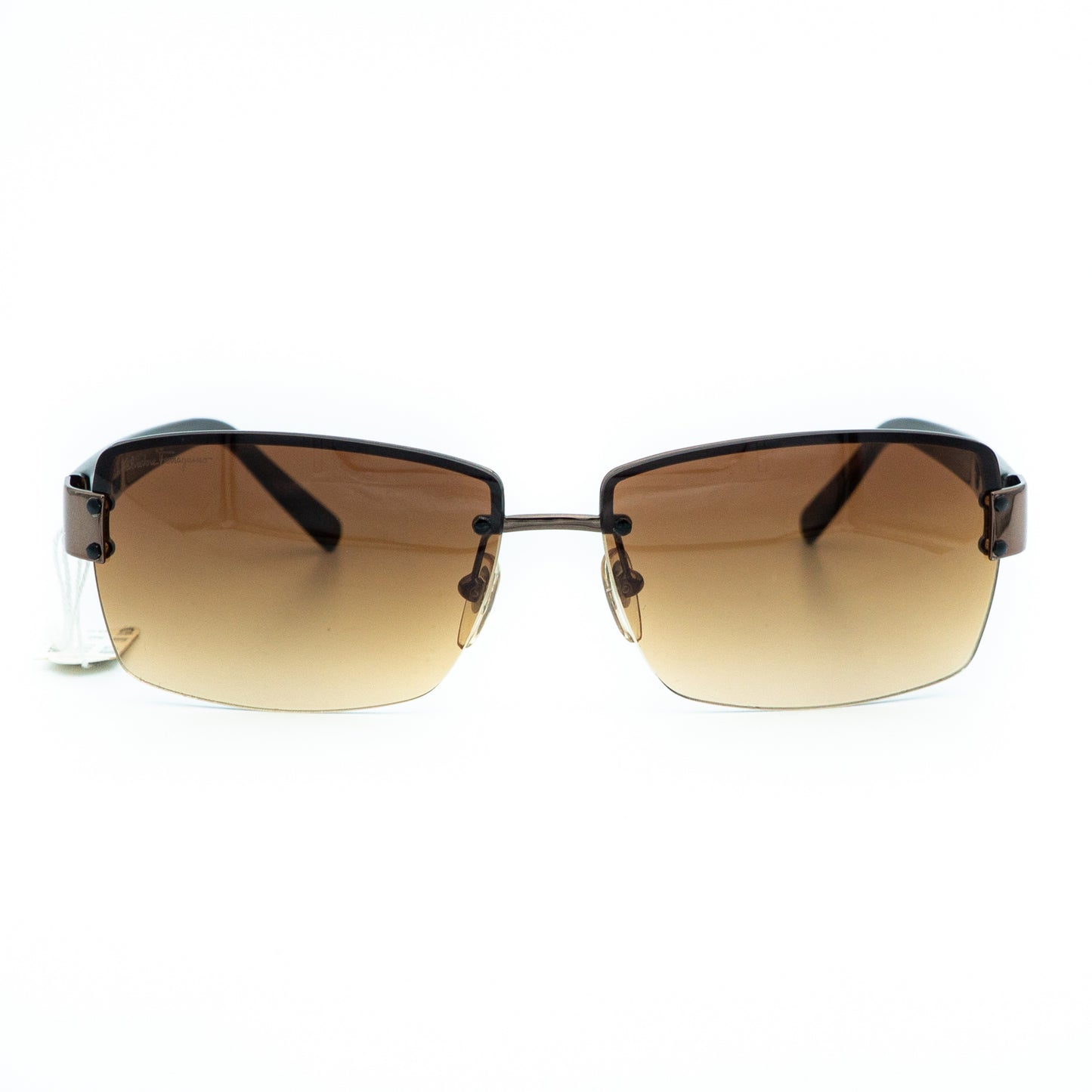 Salvatore Ferragamo 1135 Rimless Brown Sunglasses Vintage