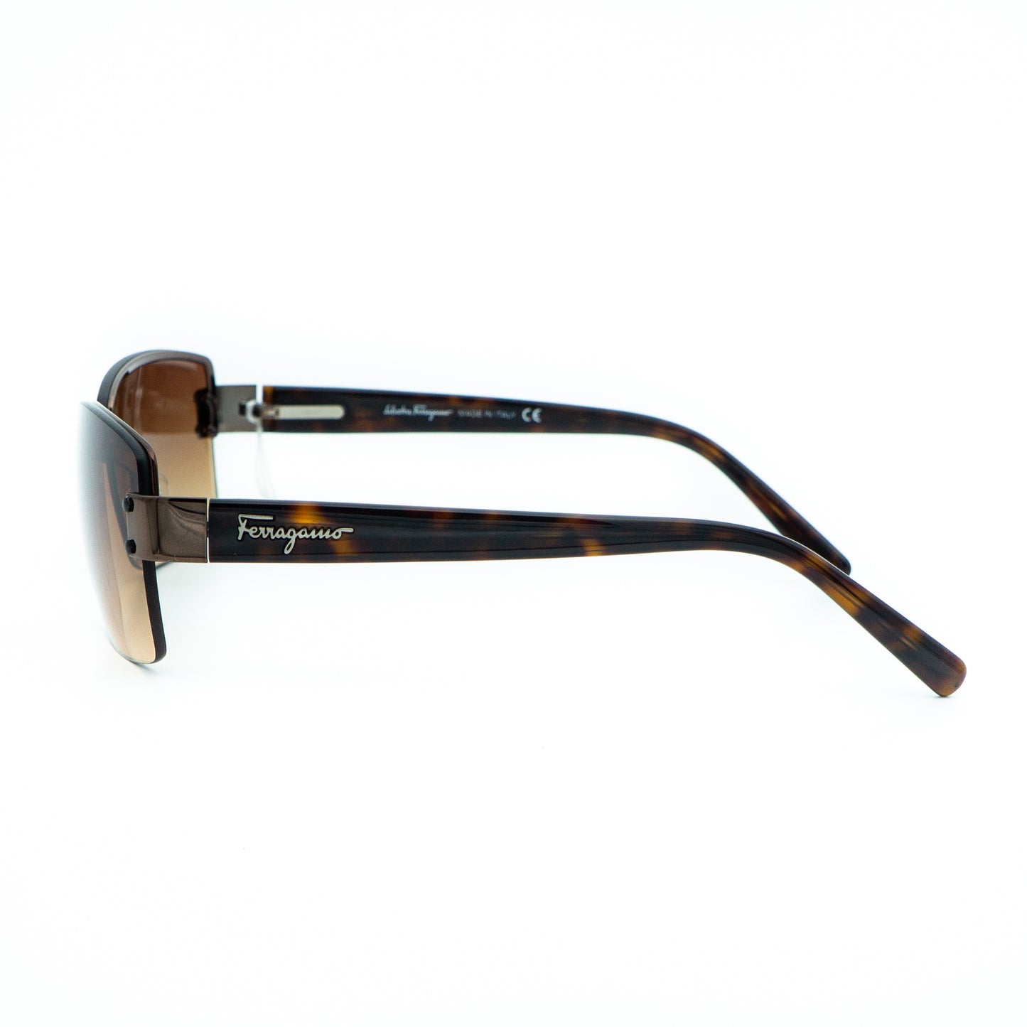Salvatore Ferragamo 1135 Rimless Brown Sunglasses Vintage