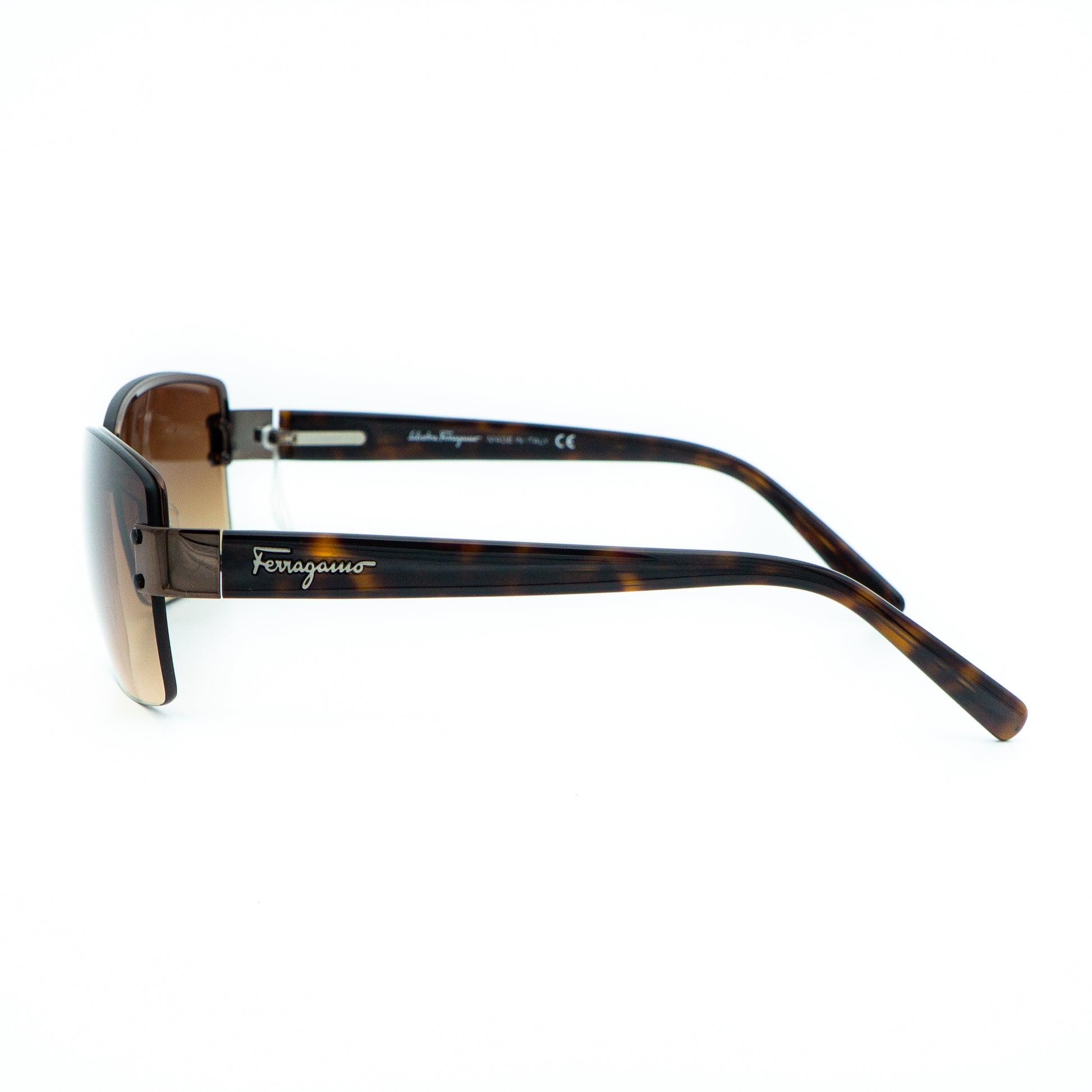 Salvatore Ferragamo 1135 Rimless Brown Sunglasses Vintage