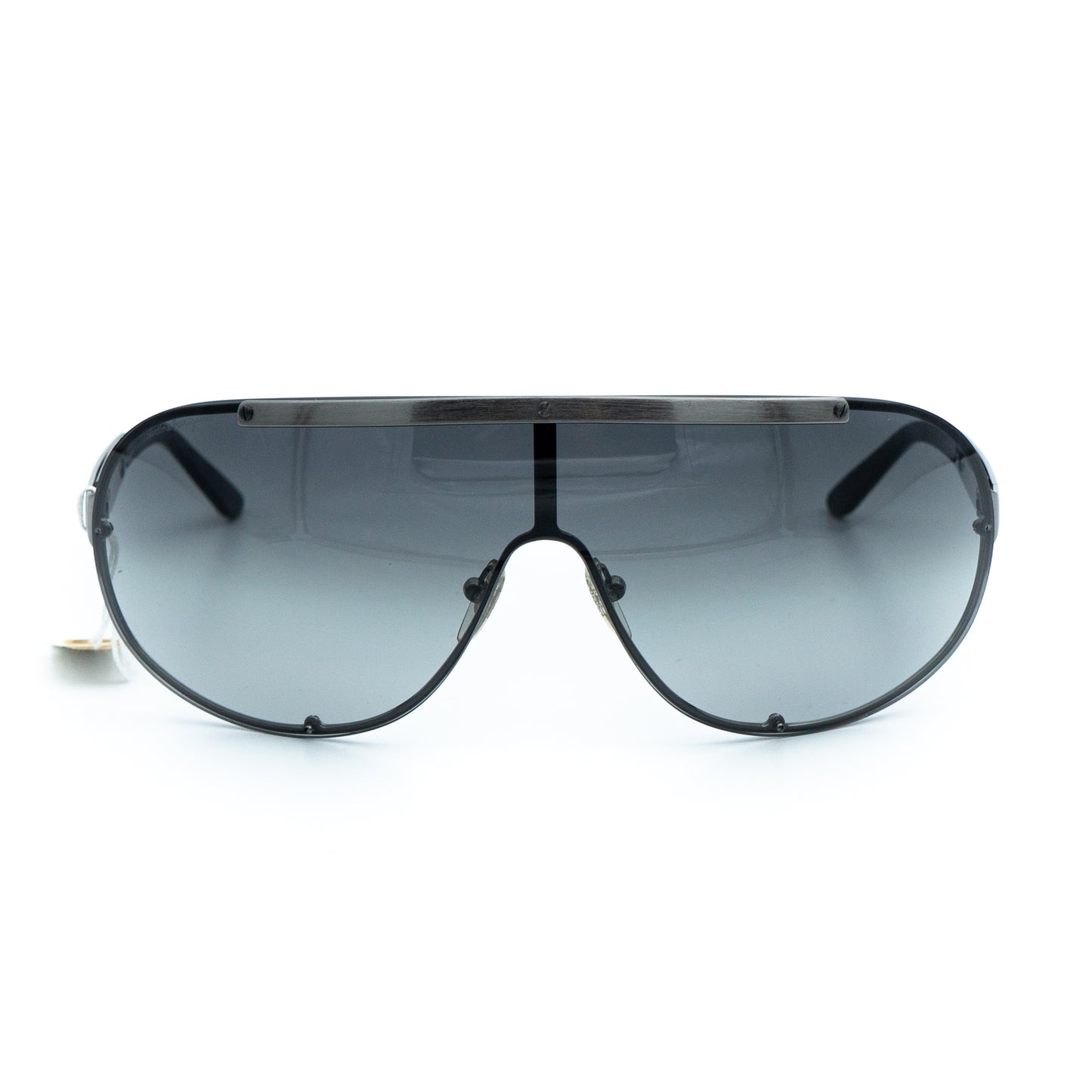 Salvatore Ferragamo 1136 Black Shield Mask Sunglasses Vintage