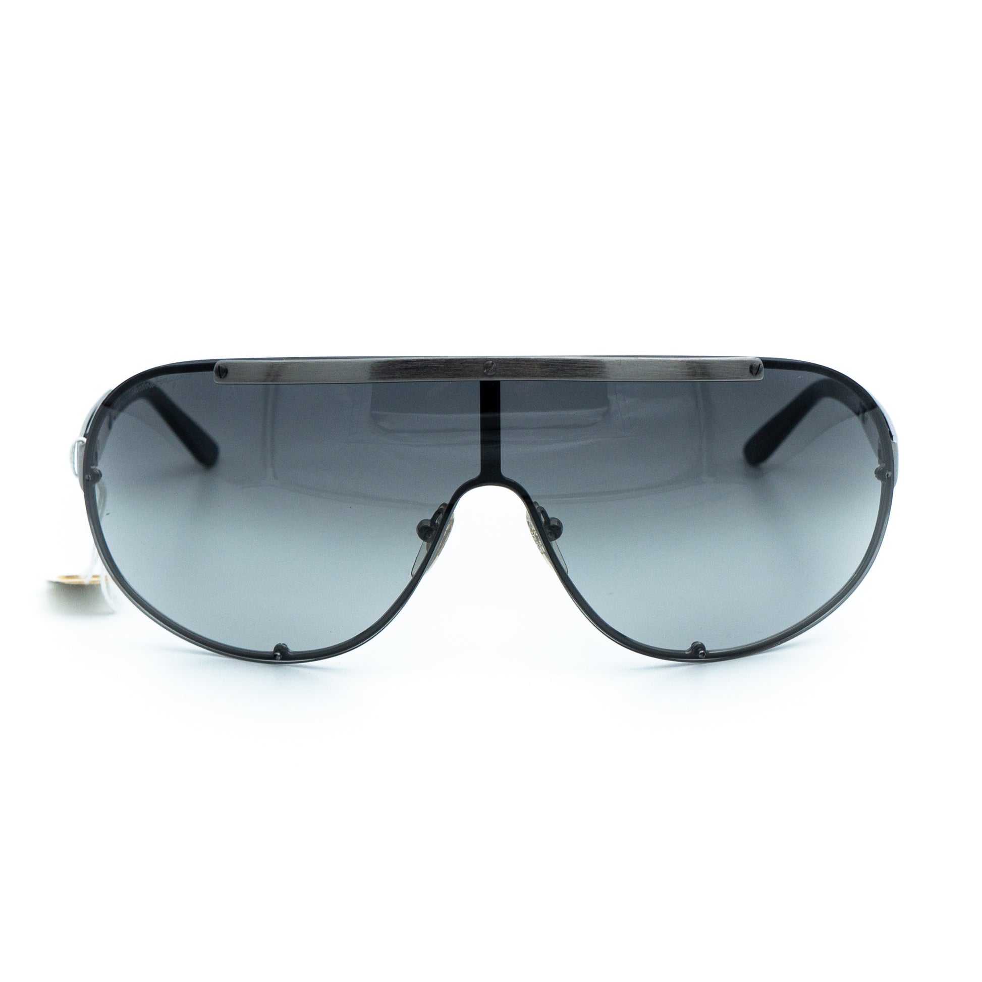 Salvatore Ferragamo 1136 Black Shield Mask Sunglasses Vintage