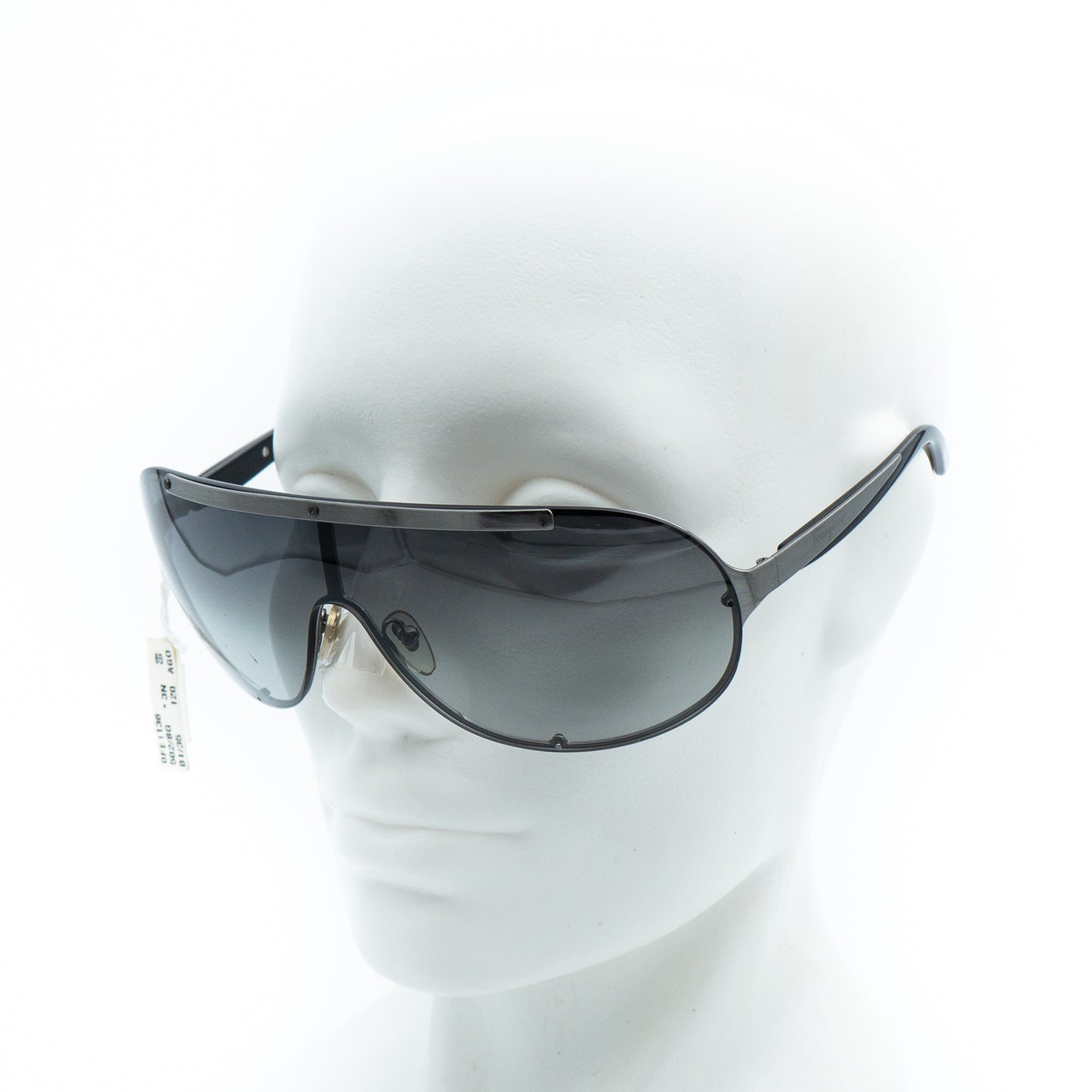 Salvatore Ferragamo 1136 Black Shield Mask Sunglasses Vintage