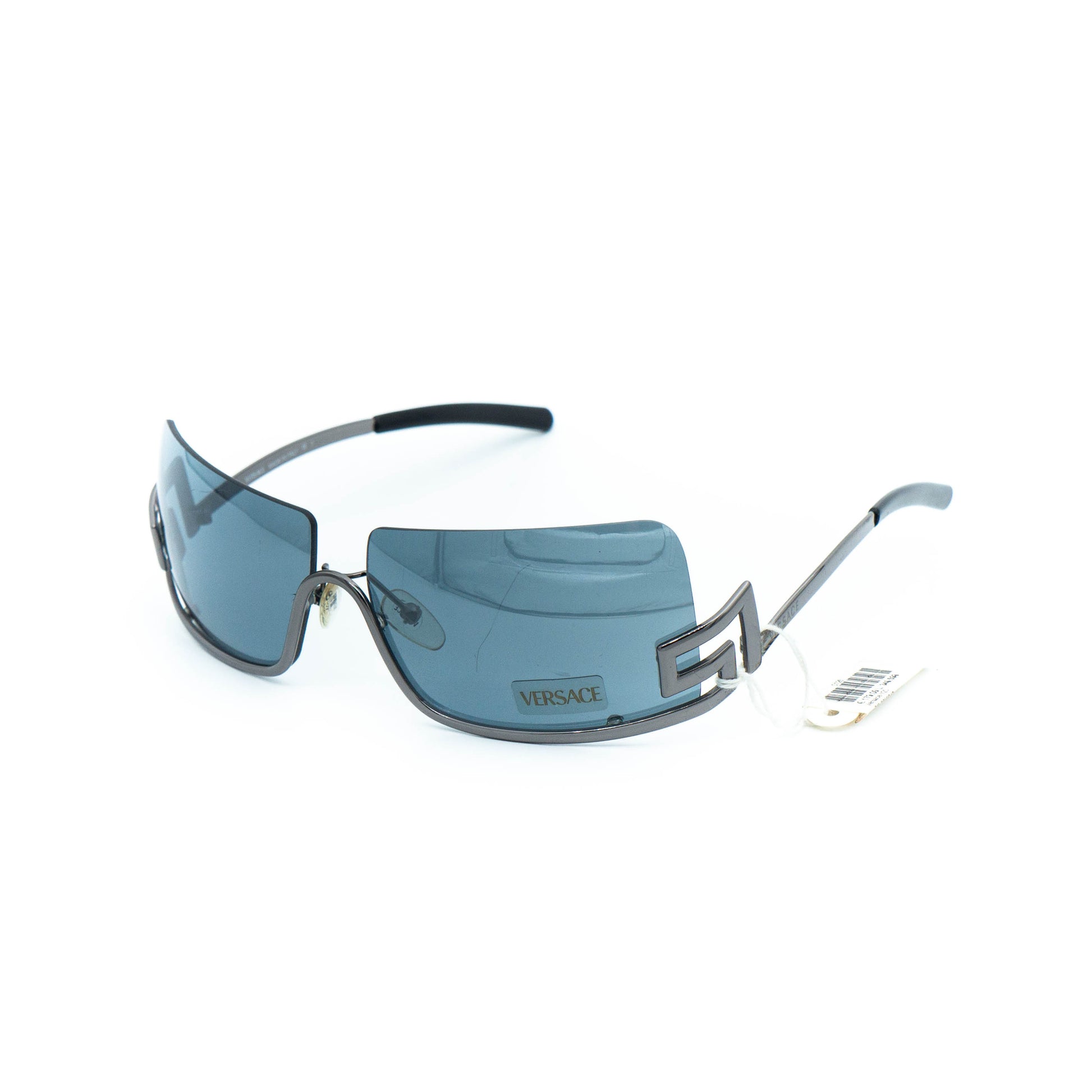 VERSACE N20 Silver Rimless Shield Sunglasses Vintage