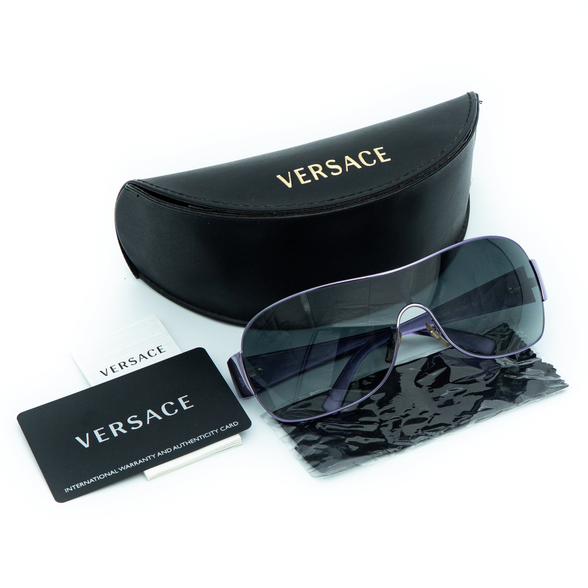 VERSACE mod 2078 Purple Shield Mask Sunglasses Vintage