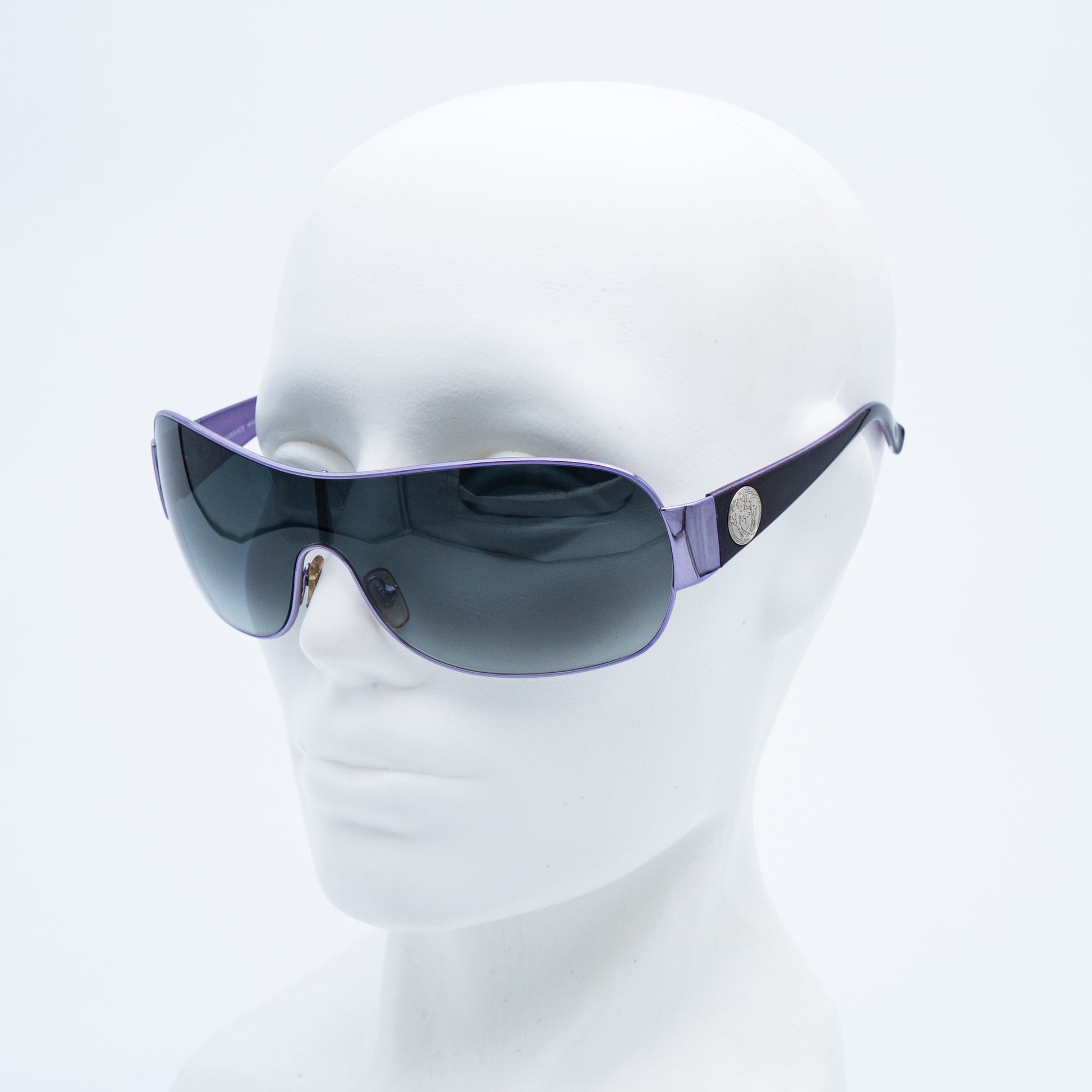 VERSACE mod 2078 Purple Shield Mask Sunglasses Vintage