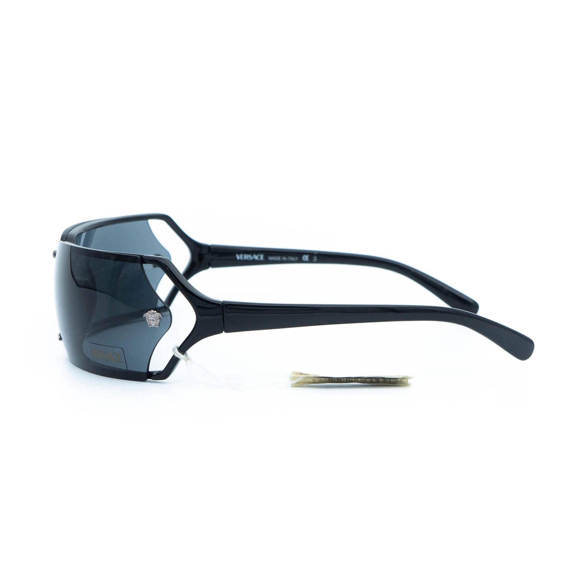 VERSACE mod 537 Medusa black shield vintage sunglasses