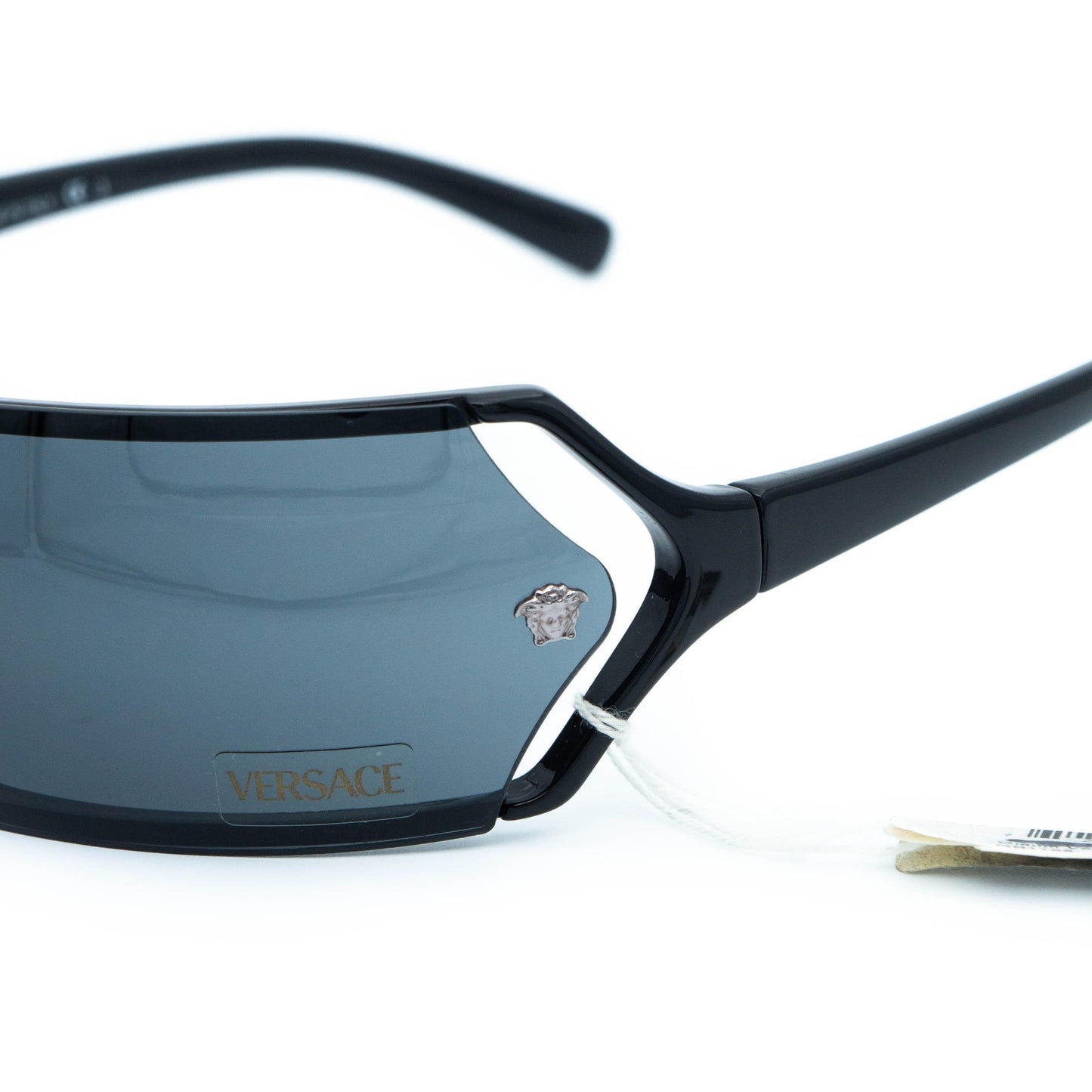 VERSACE mod 537 Medusa Black Shield Sunglasses Vintage