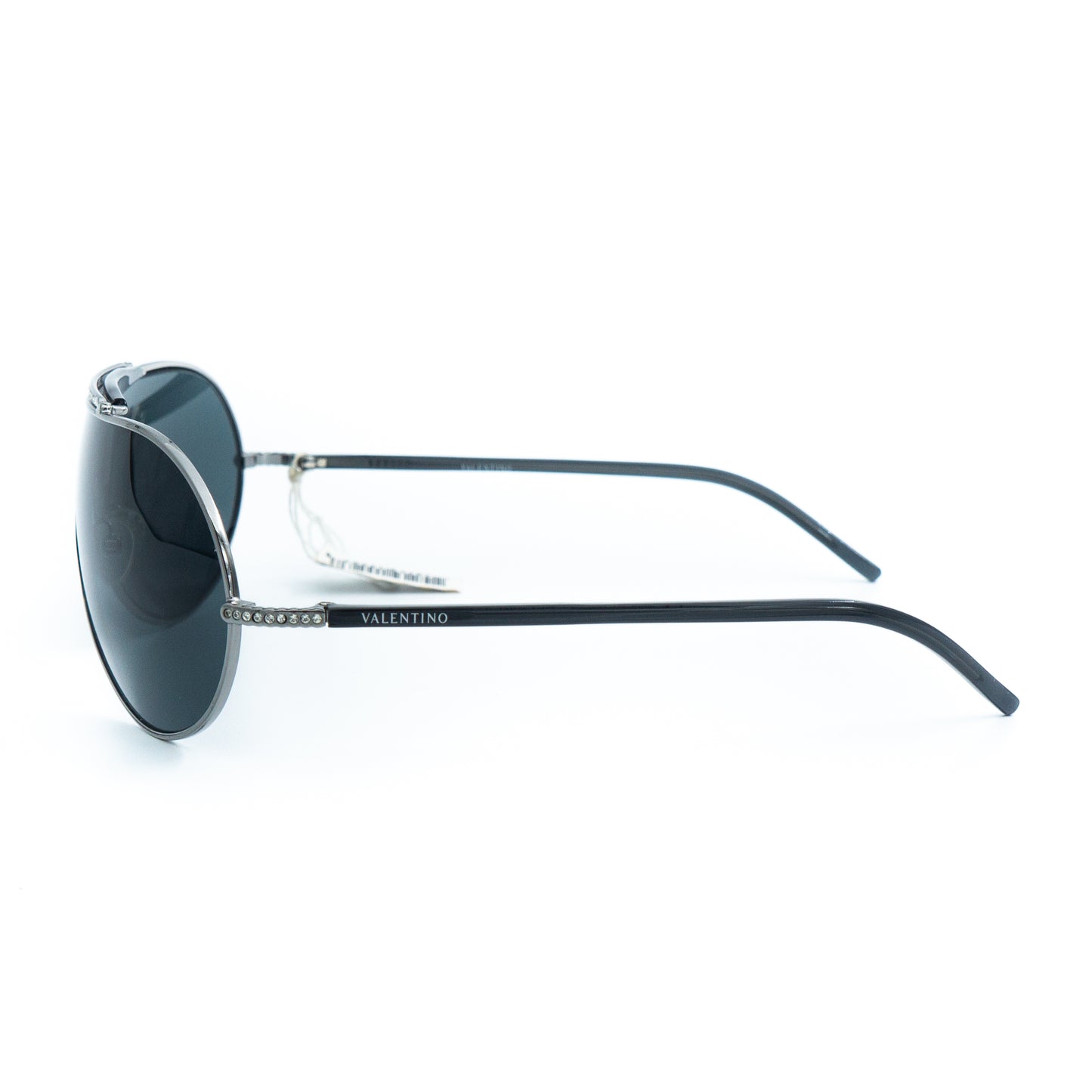 Valentino 5401/S Black Silver Aviator Mask Sunglasses Vintage