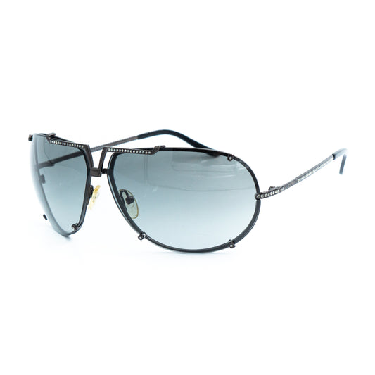 Valentino 5437/S Black Silver Aviator Mask Sunglasses Vintage