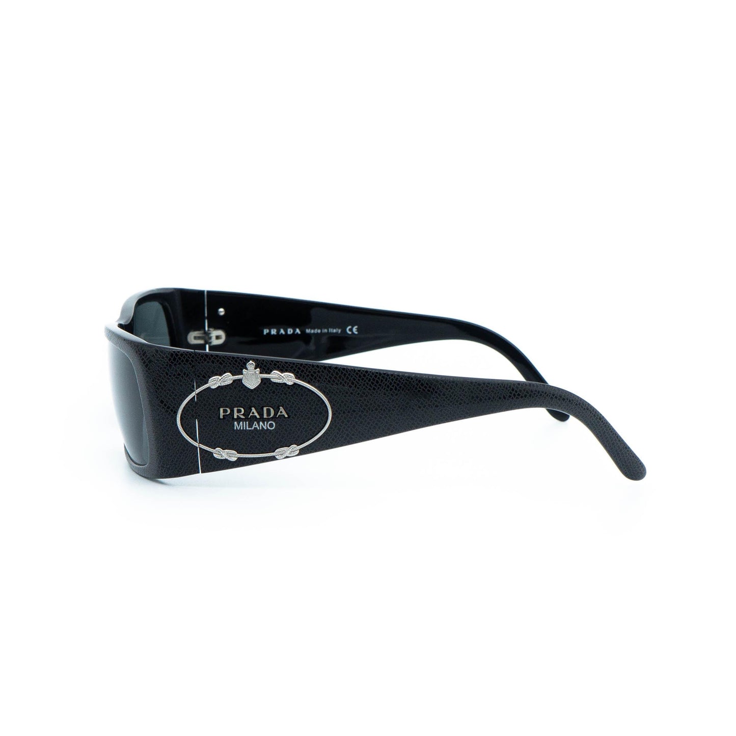 PRADA SPR 11H black rectangular vintage sunglasses