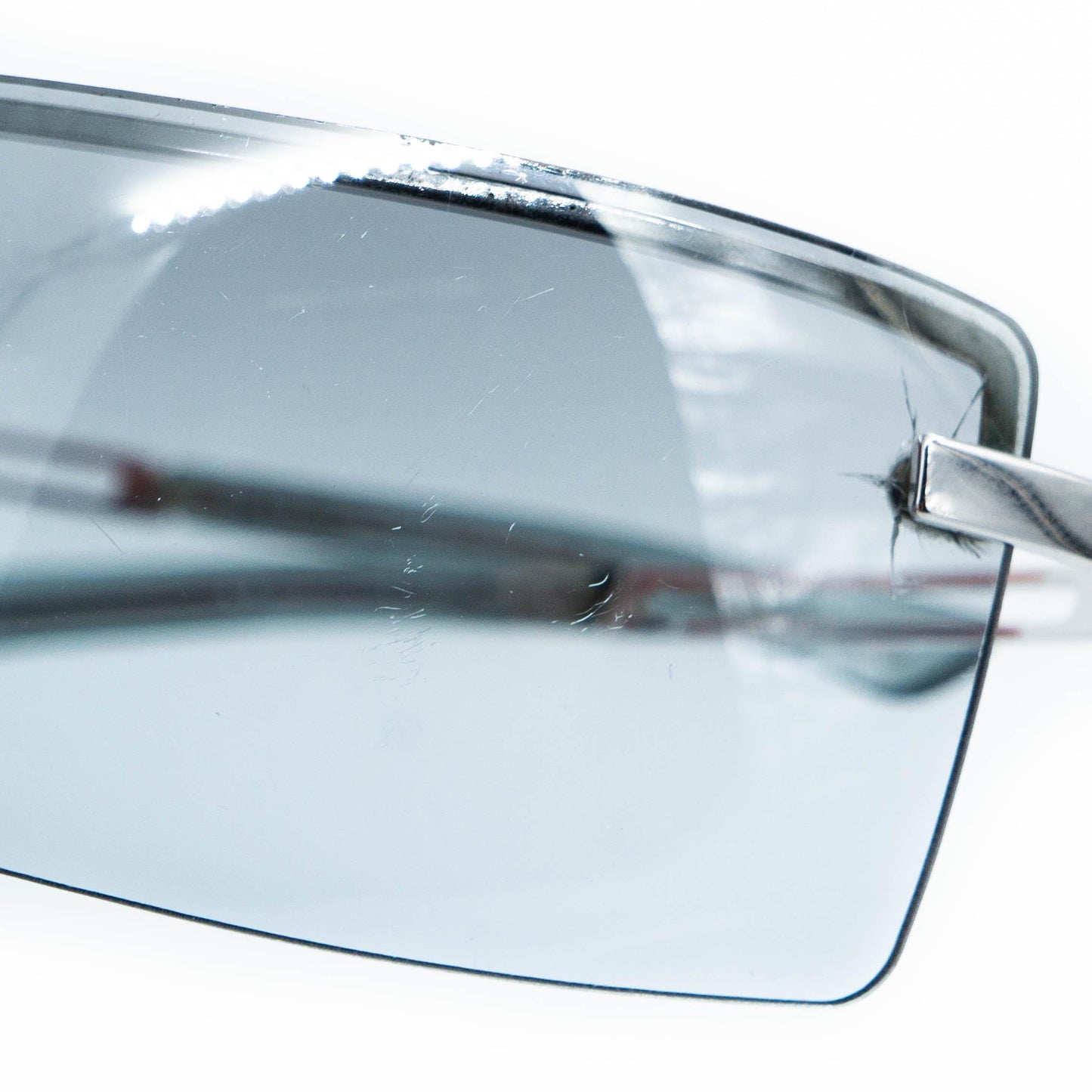 Christian DIOR STUNT Blue Silver Rimless Sunglasses