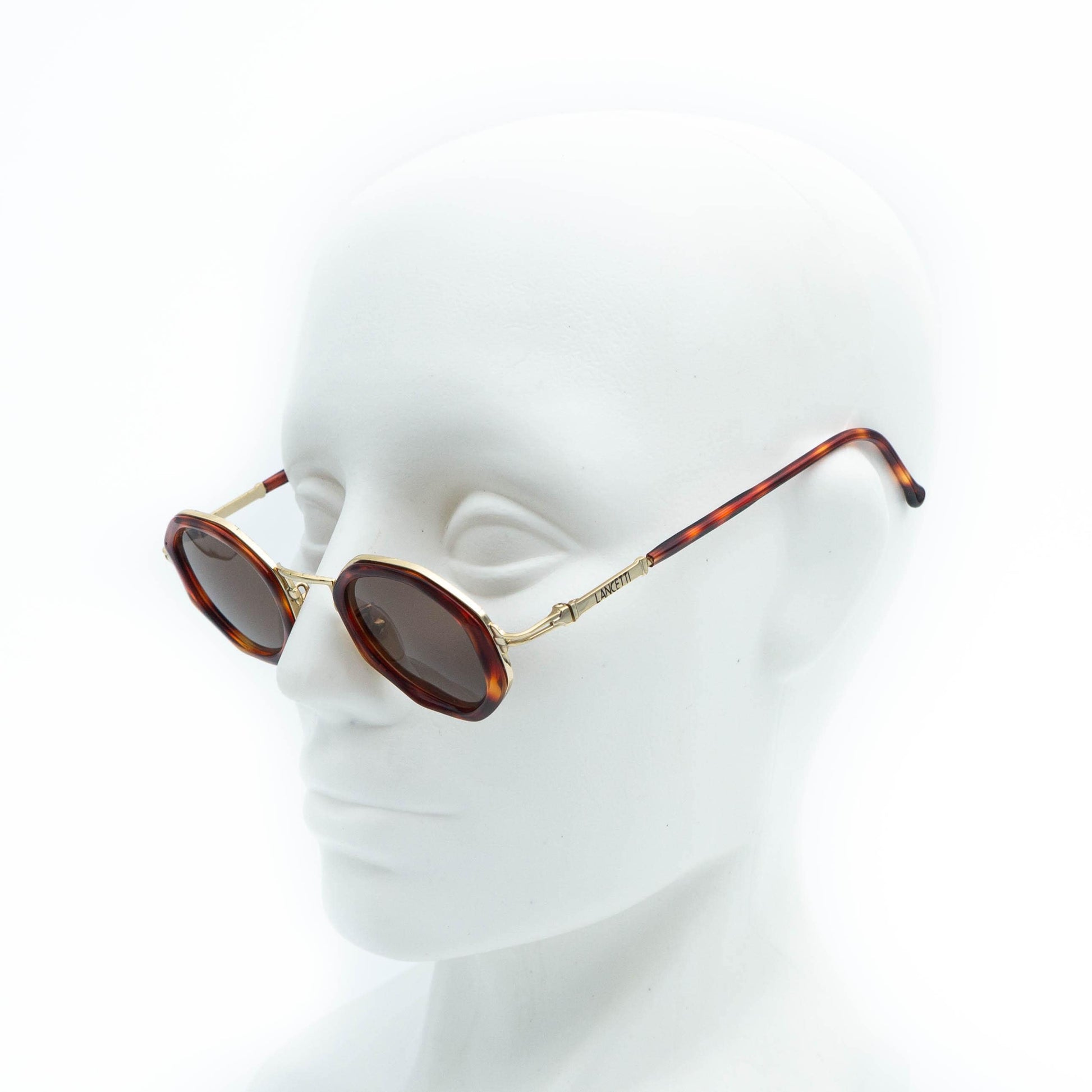 Lancetti 4542 round gold metal vintage sunglasses