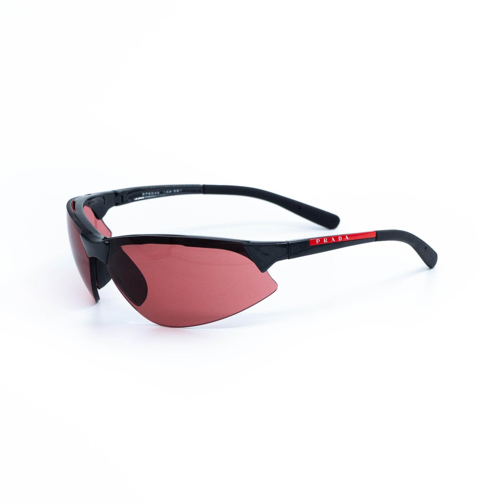 Prada SPS04A red rimless sport sunglasses front view