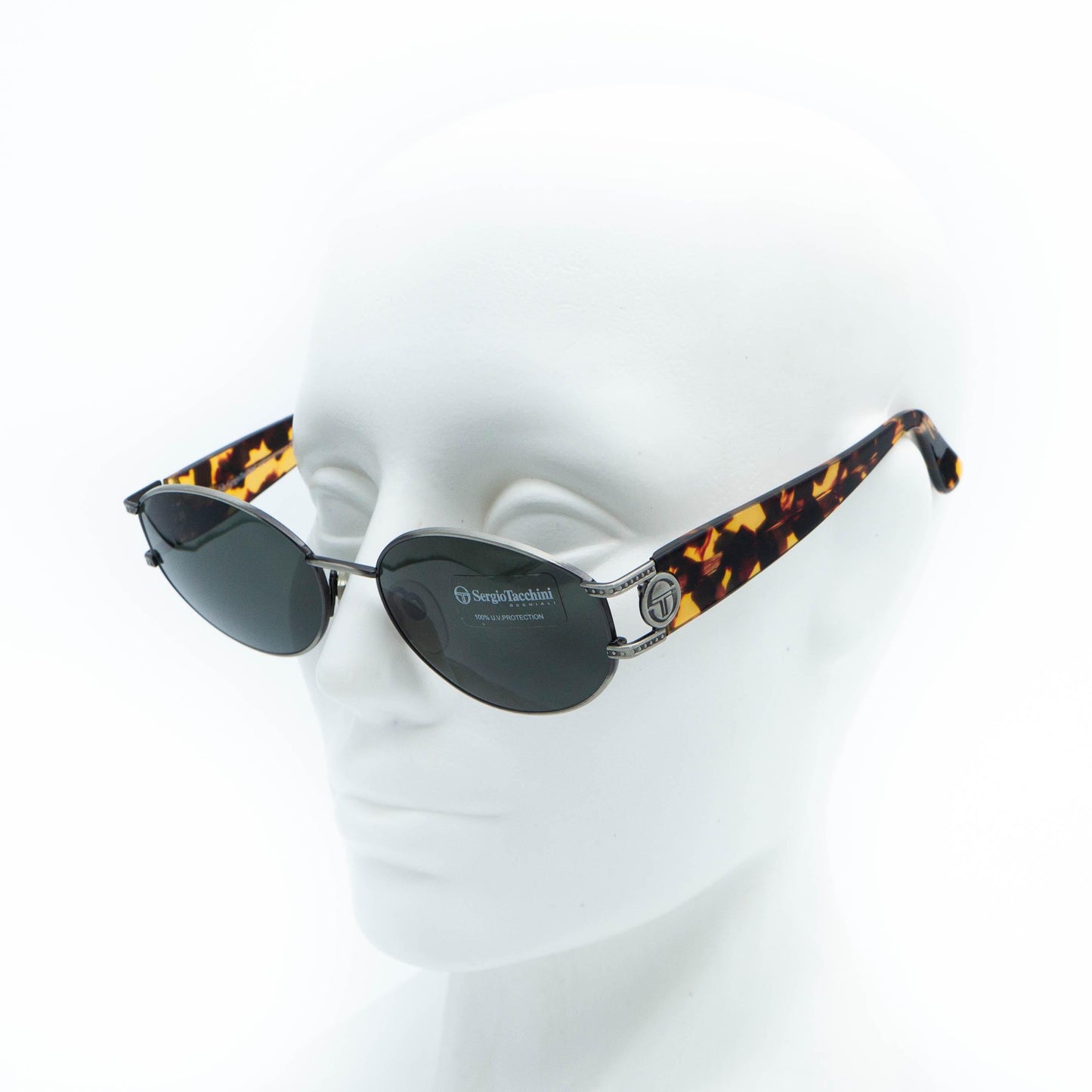 Sergio Tacchini ST 1033-S silver oval sunglasses