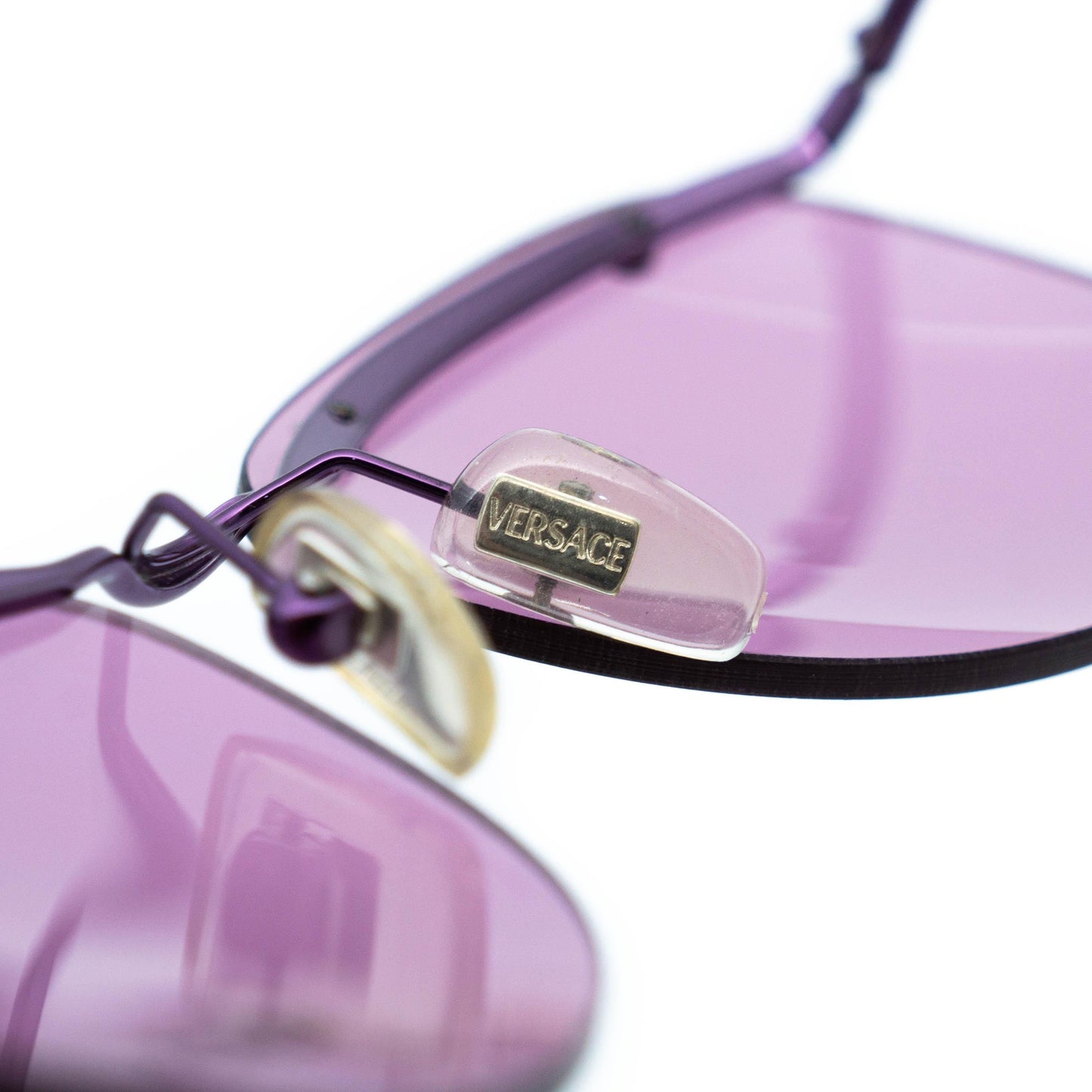 GIANNI VERSACE mod X61 Purple Rimless Sunglasses Vintage