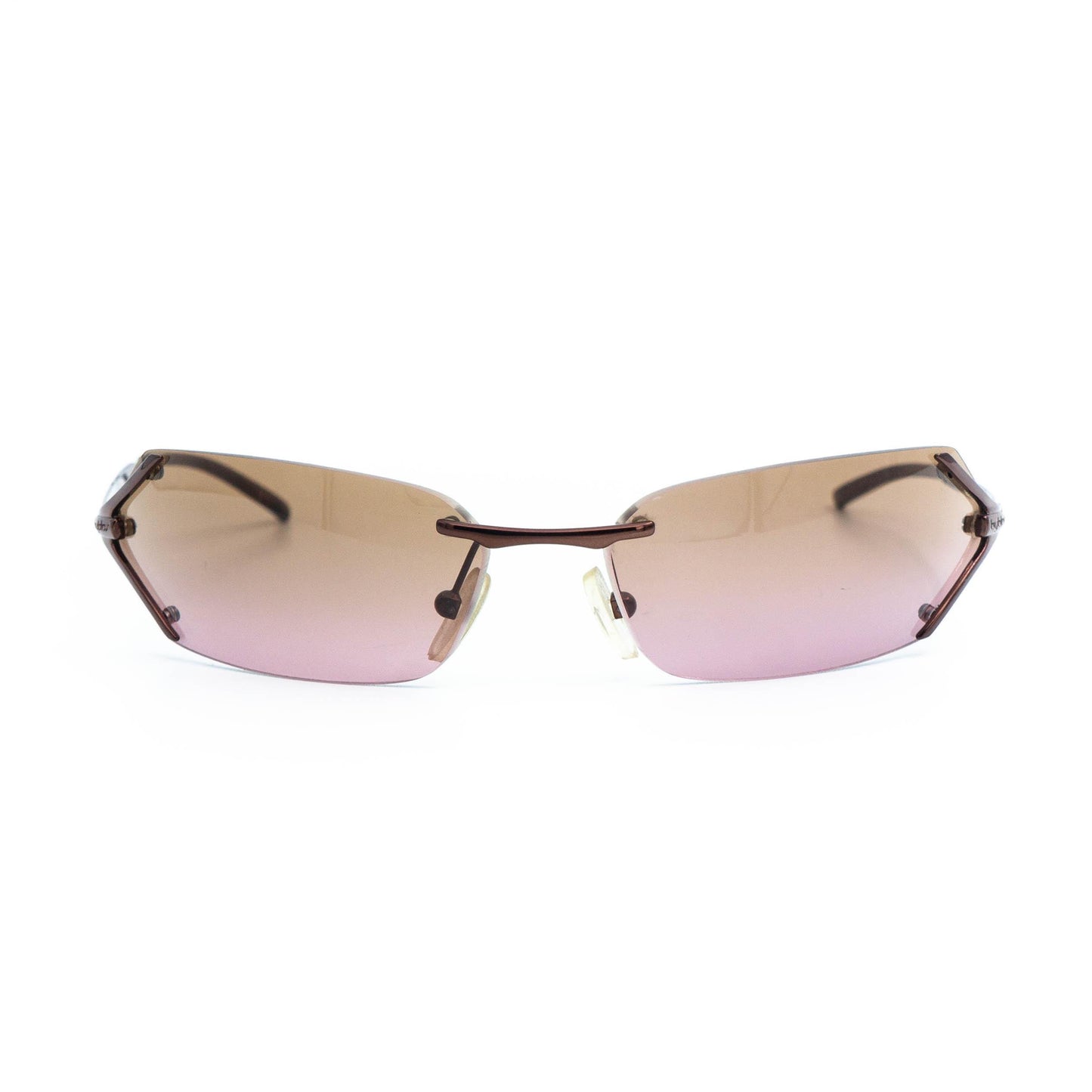 Byblos 849-S bronze brown rimless vintage sunglasses front view