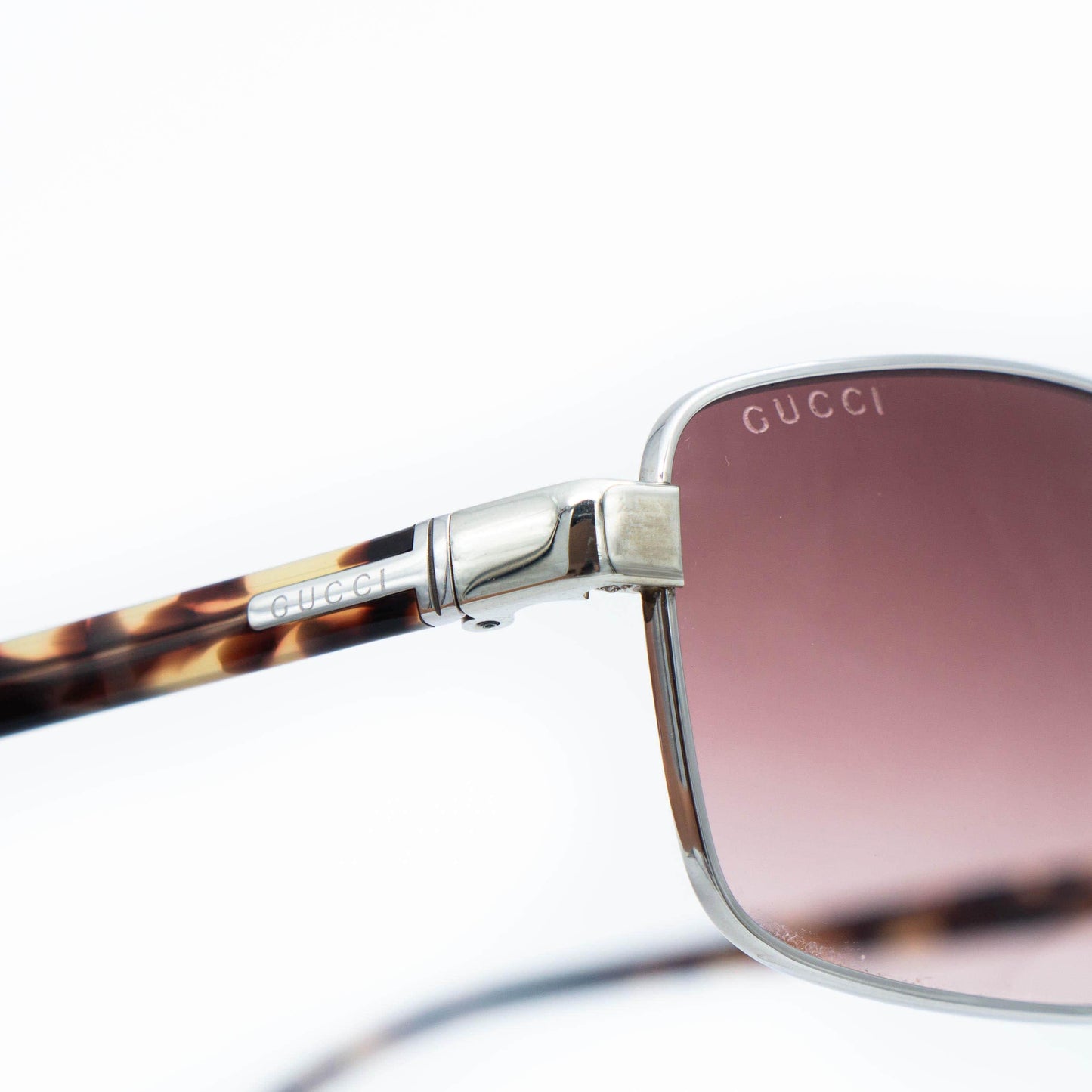 GUCCI Silver Brown Sunglasses Vintage