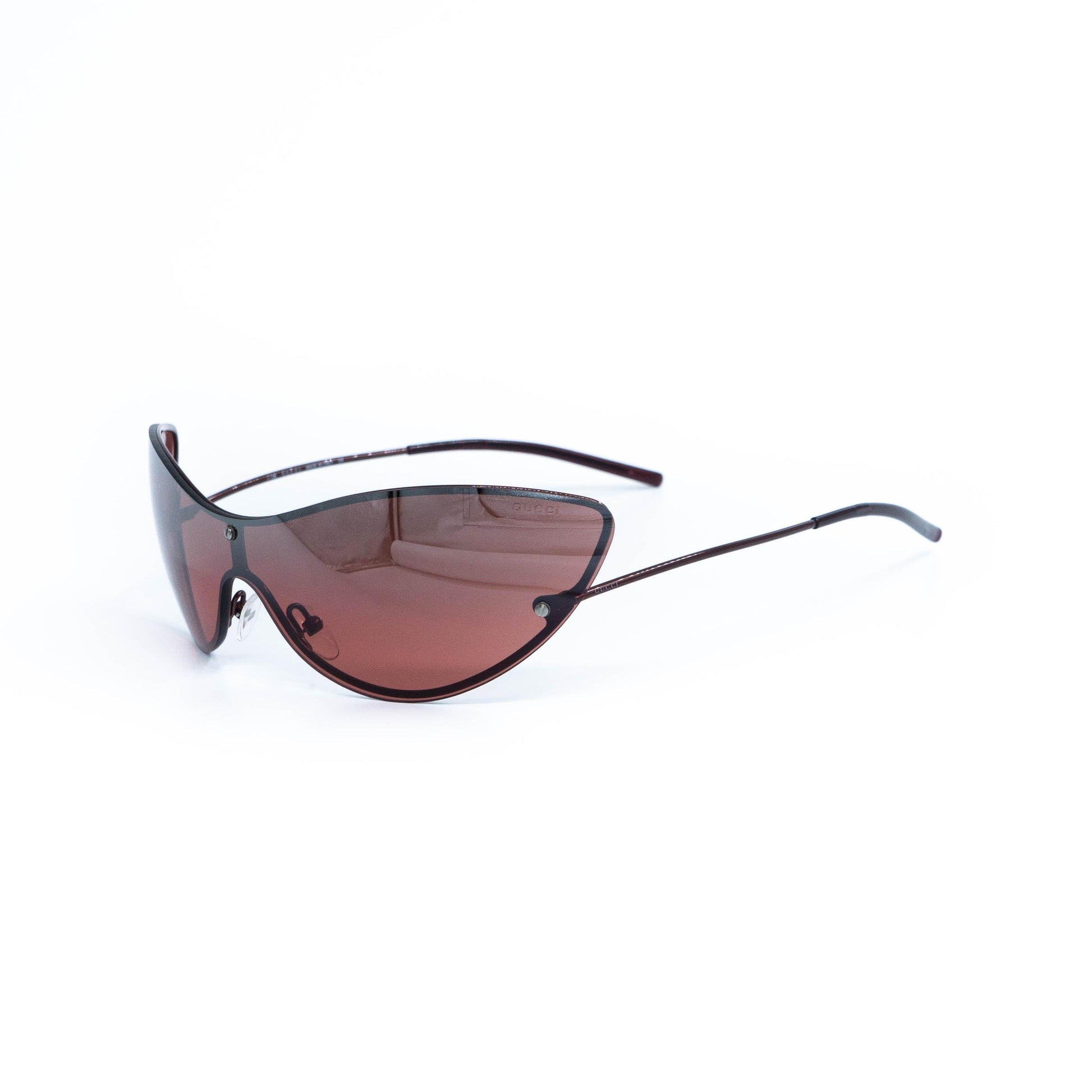 Gucci GG 2665/S brown rimless shield sunglasses front view