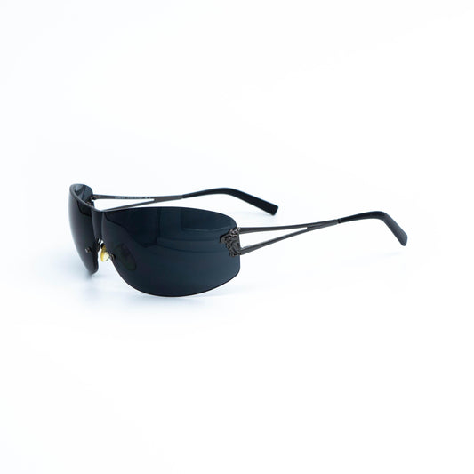 Versace MOD N30 Medusa silver shield sunglasses front view