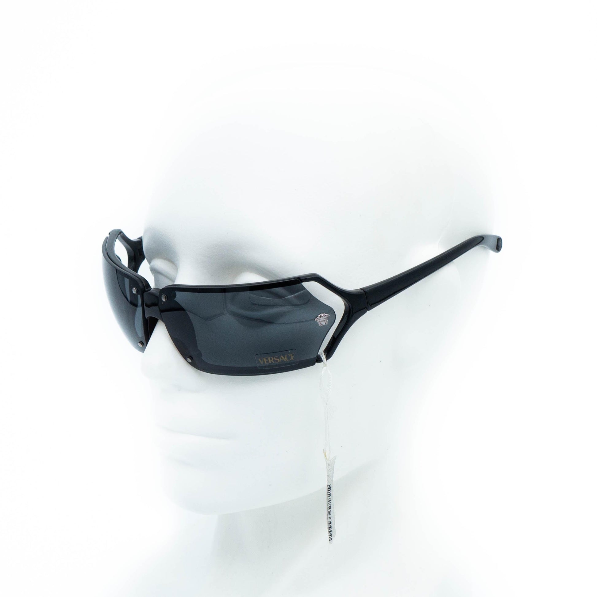 VERSACE mod 537 Medusa black shield vintage sunglasses