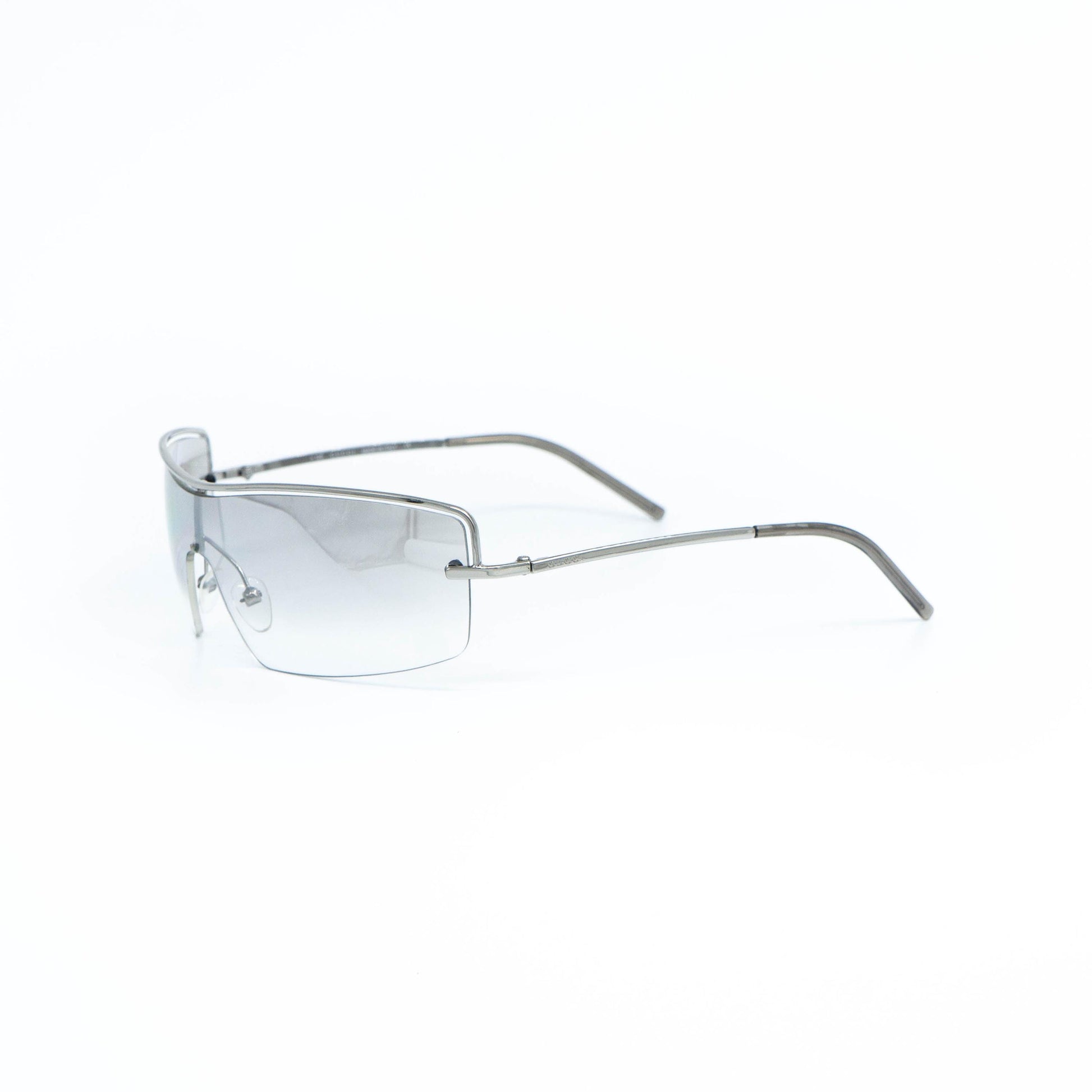 Gucci GG 2683/S silver rimless shield sunglasses front view