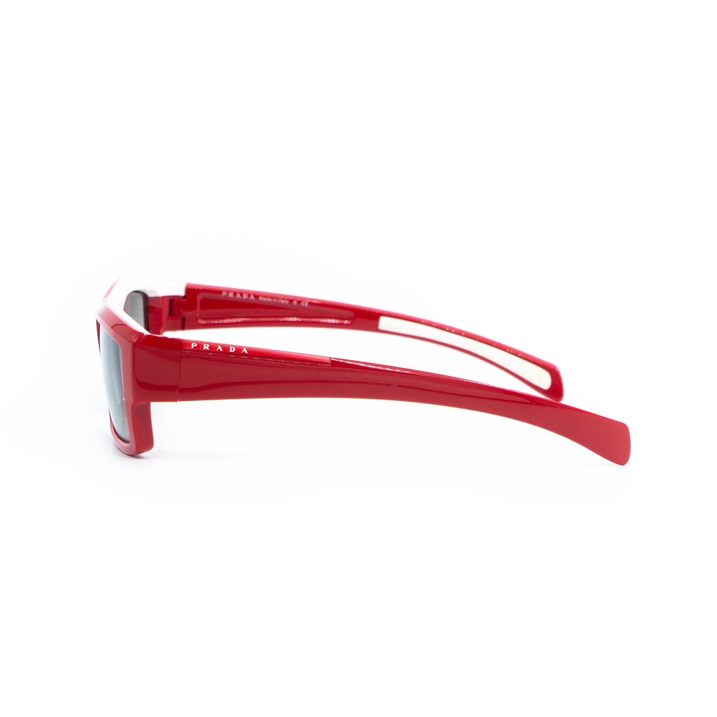 Prada vintage red sunglasses side view